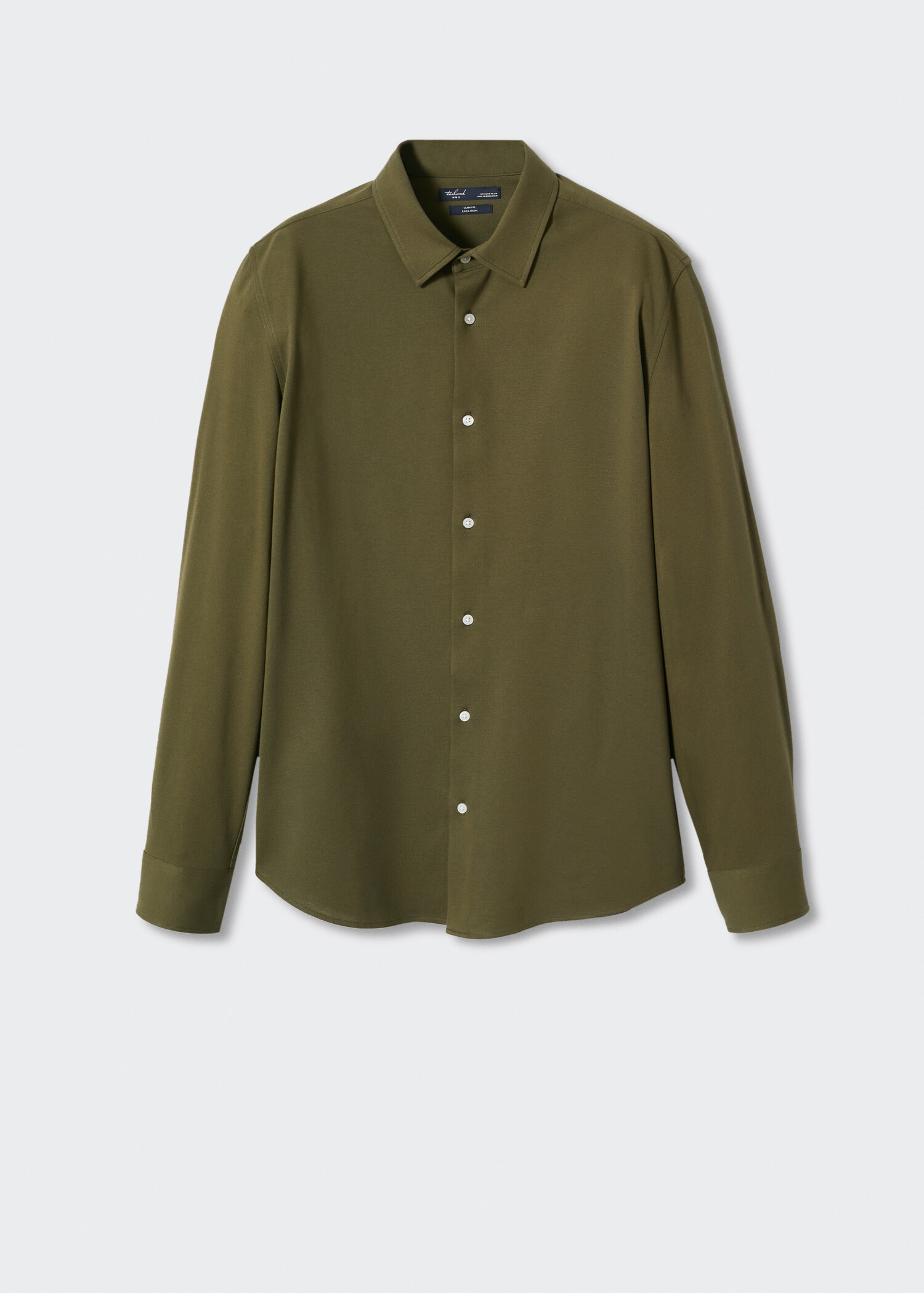 Slim-fit pique suit shirt - Article without model