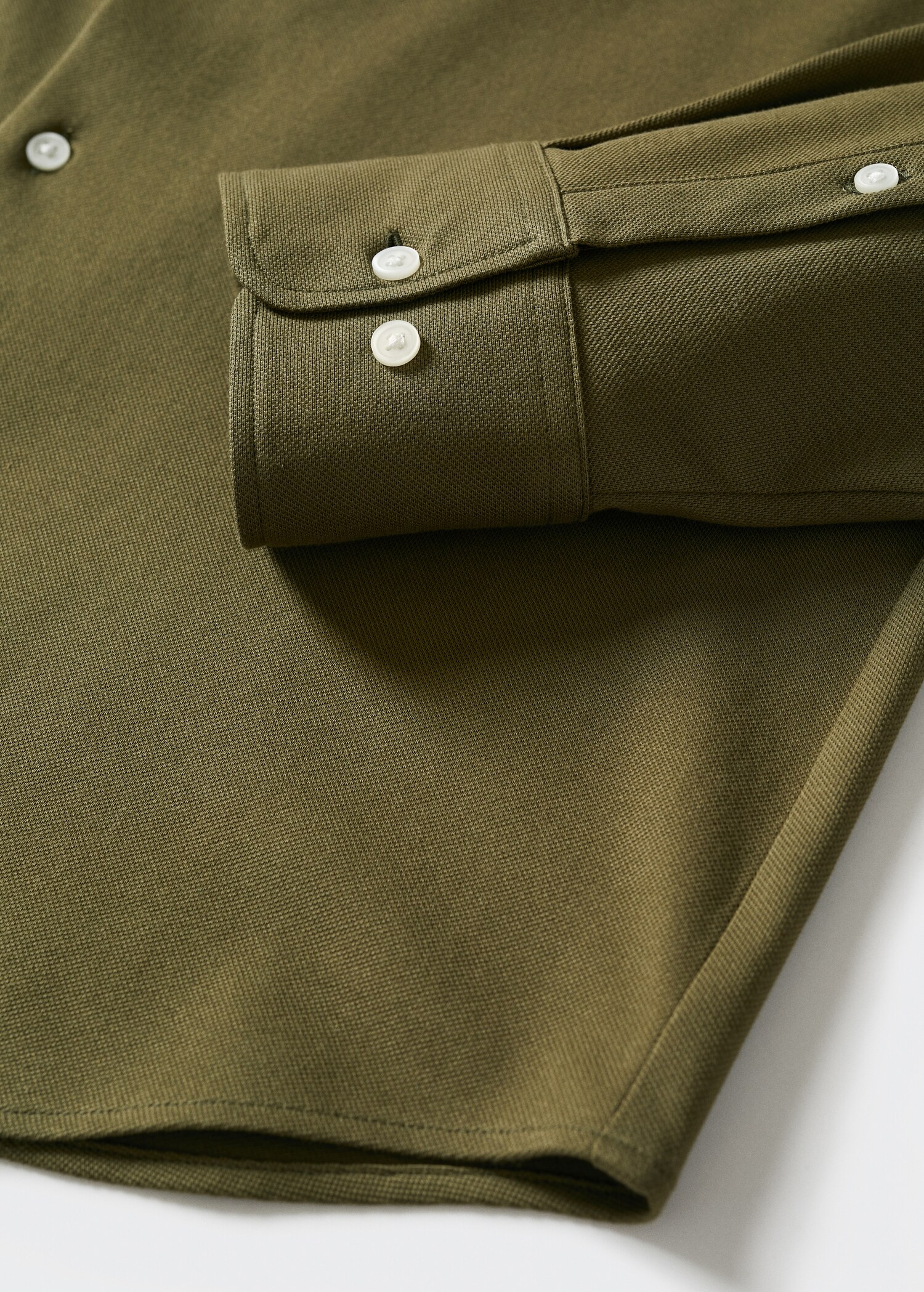 Slim-fit pique suit shirt - Details of the article 7