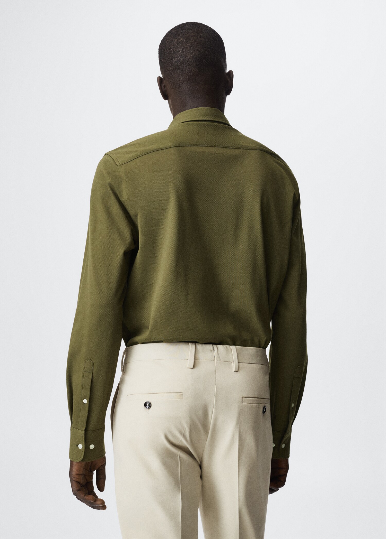 Slim-fit pique suit shirt - Reverse of the article