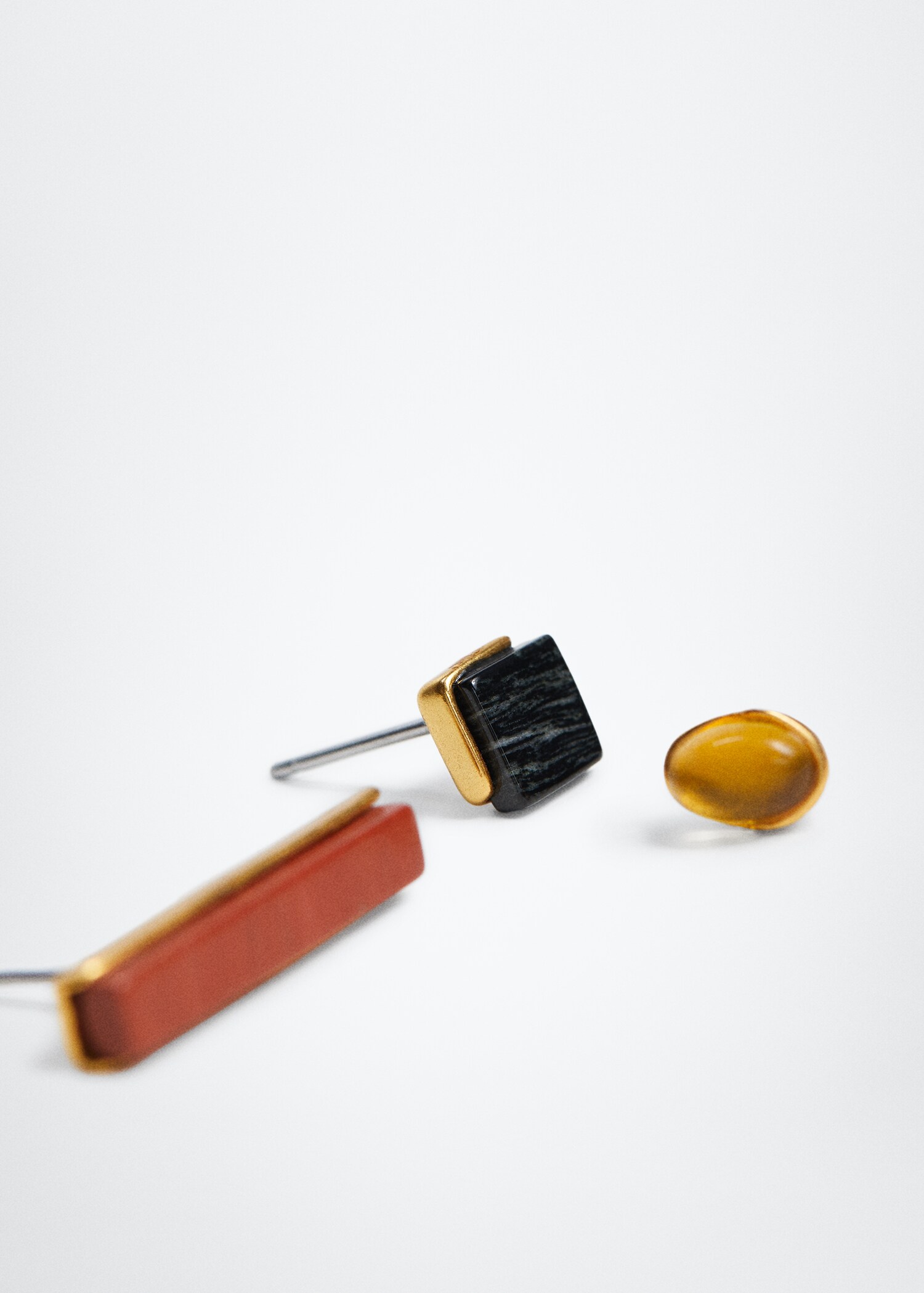 Set pendientes combinados 24K - Plano medio