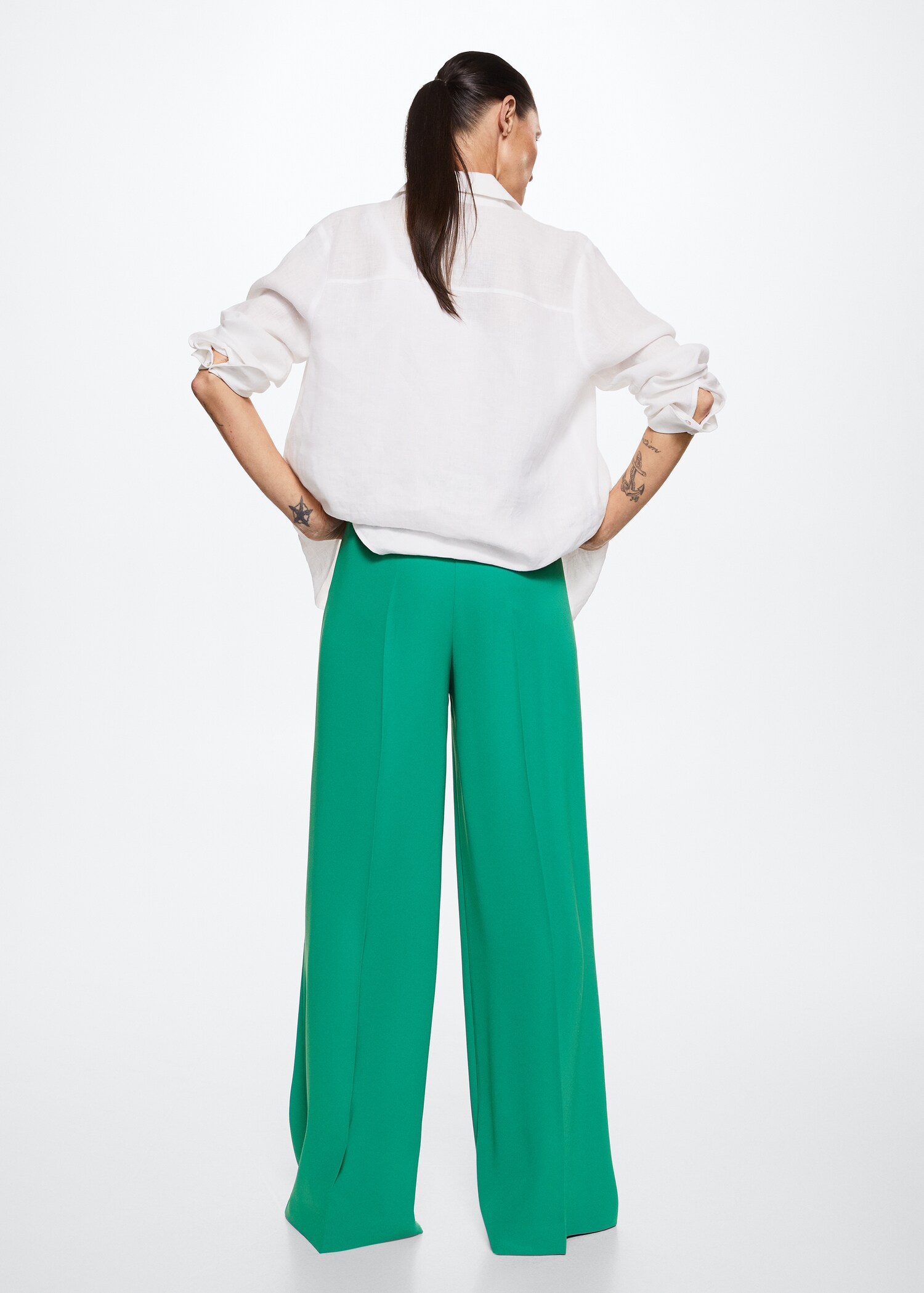 Pantalón palazzo tiro alto - Reverso del artículo