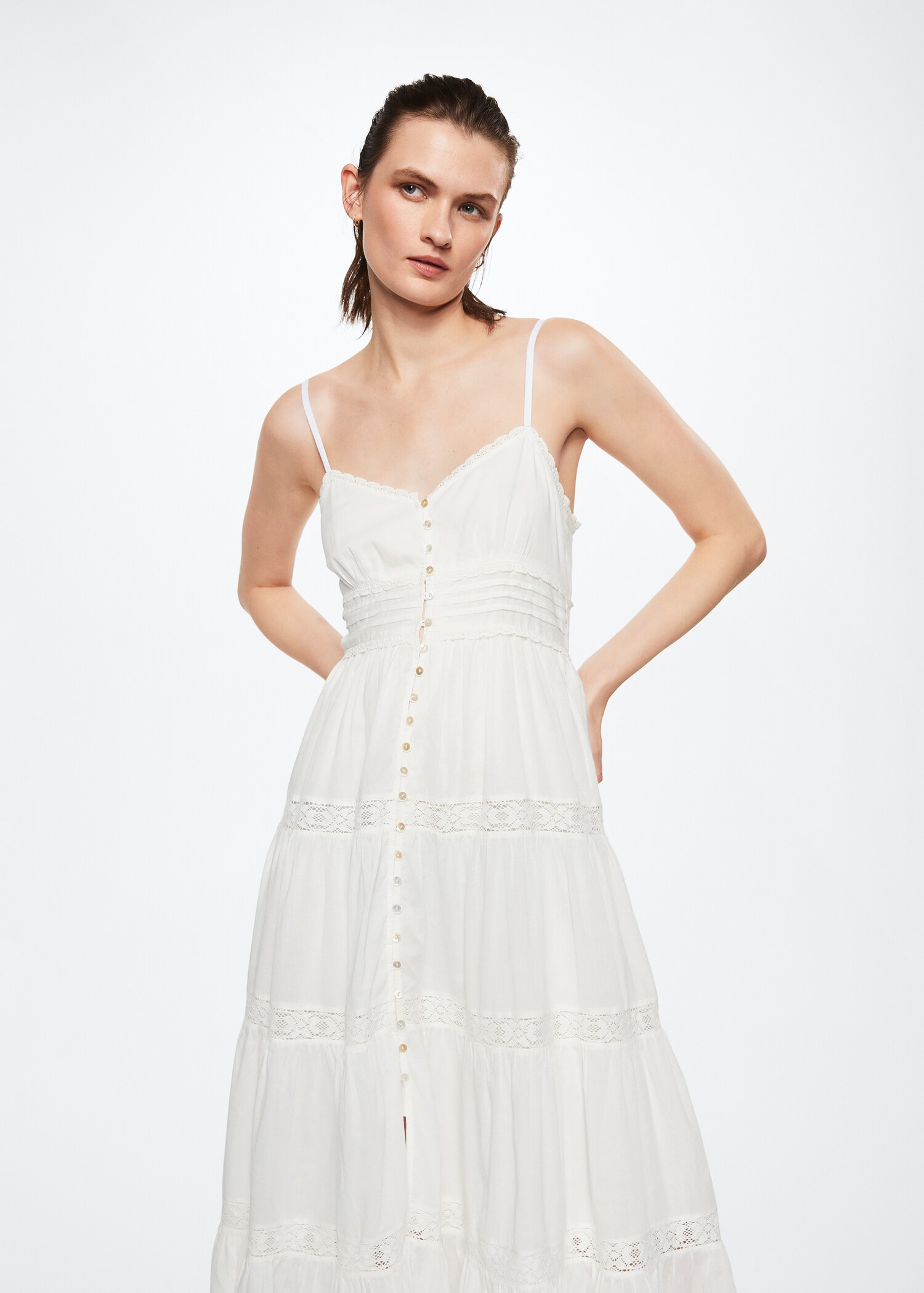 Frill cotton dress - Medium plane