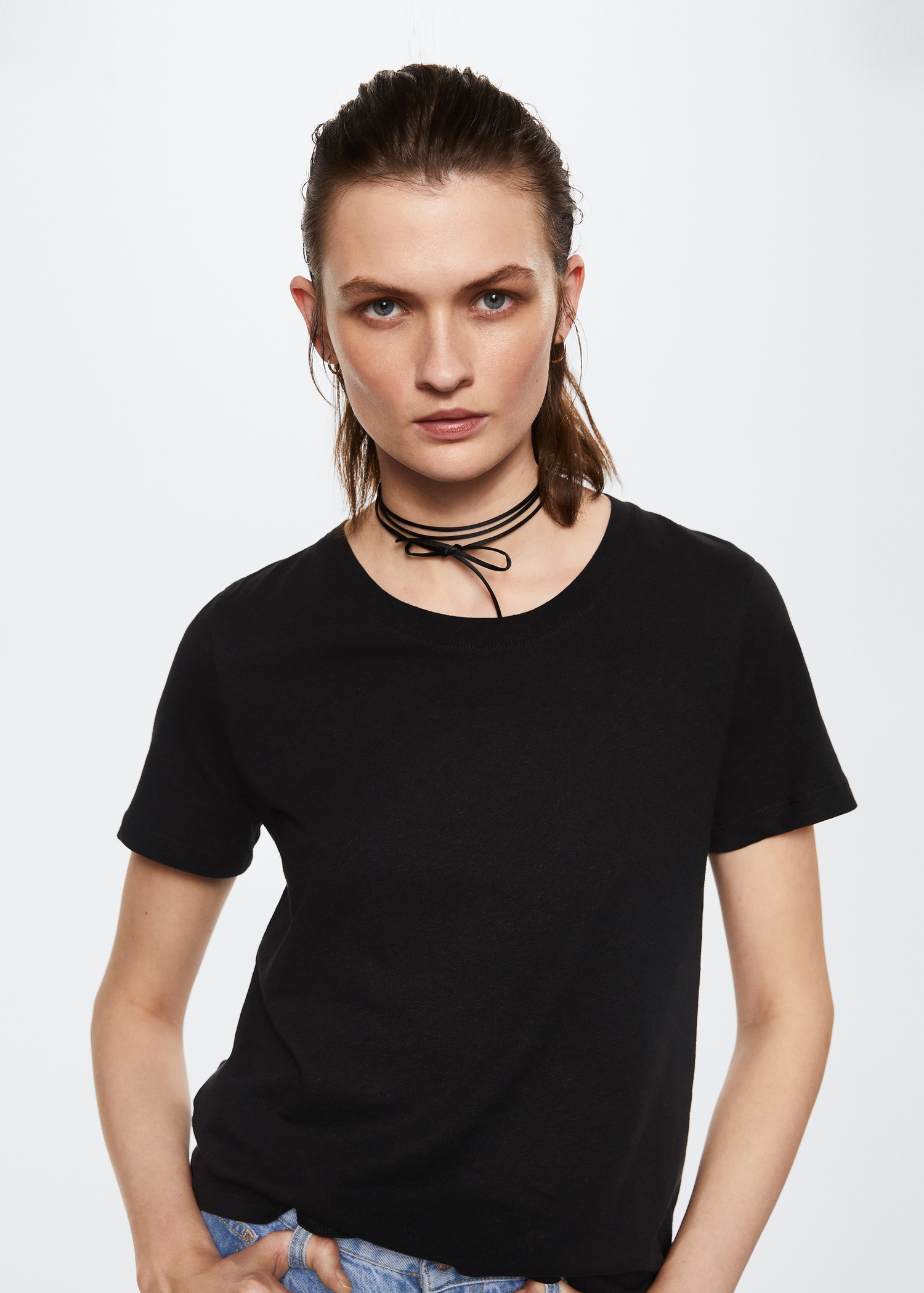 T-Shirt aus Leinen-Baumwoll-Mix - Detail des Artikels 2