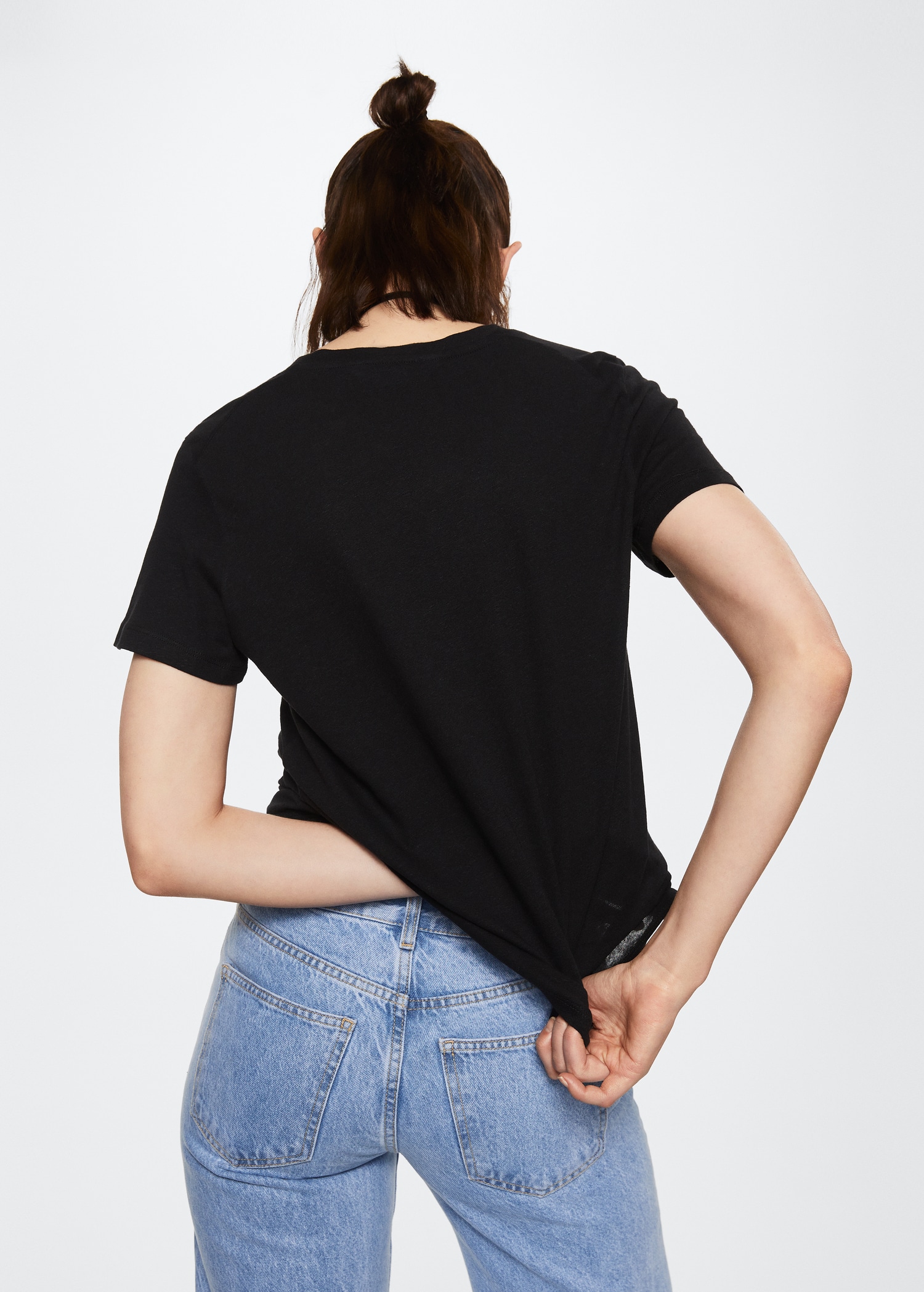 T-Shirt aus Leinen-Baumwoll-Mix - Rückseite des Artikels