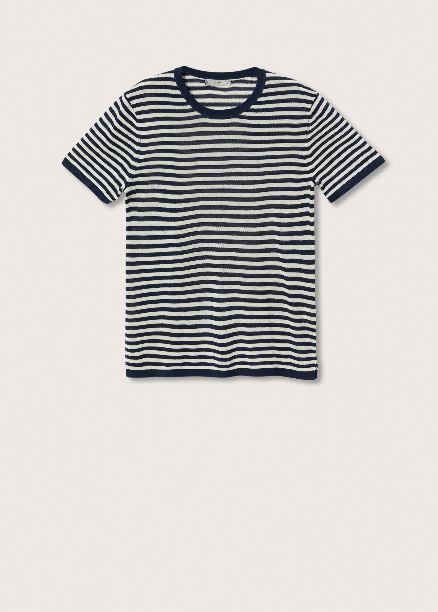 Striped linen-knit t-shirt - Article without model