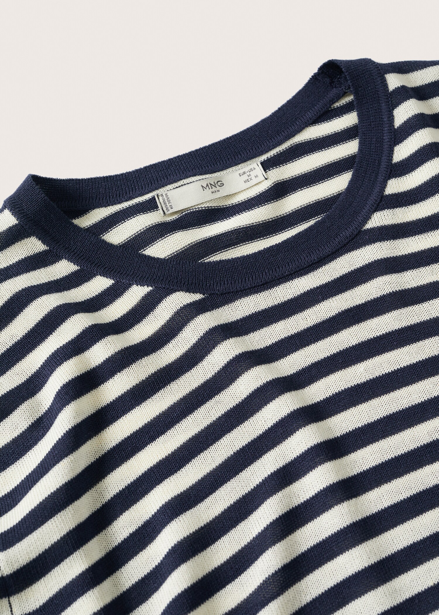 Striped linen-knit t-shirt - Details of the article 8