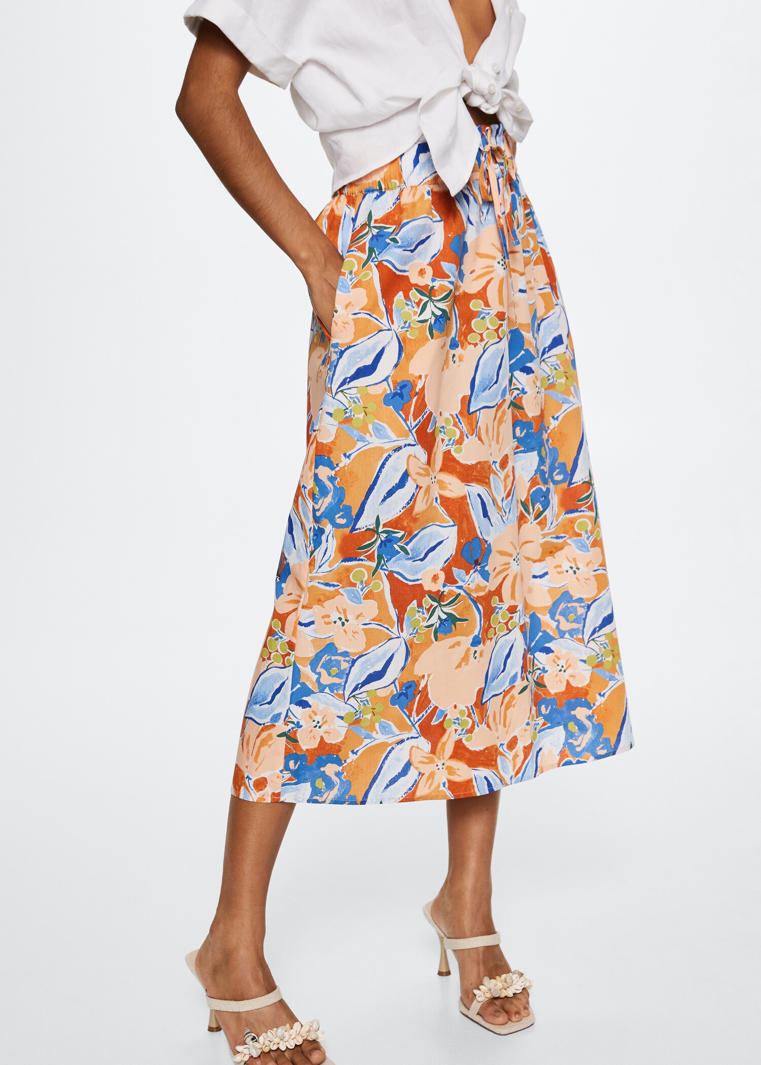 Printed midi skirt - Medium plane