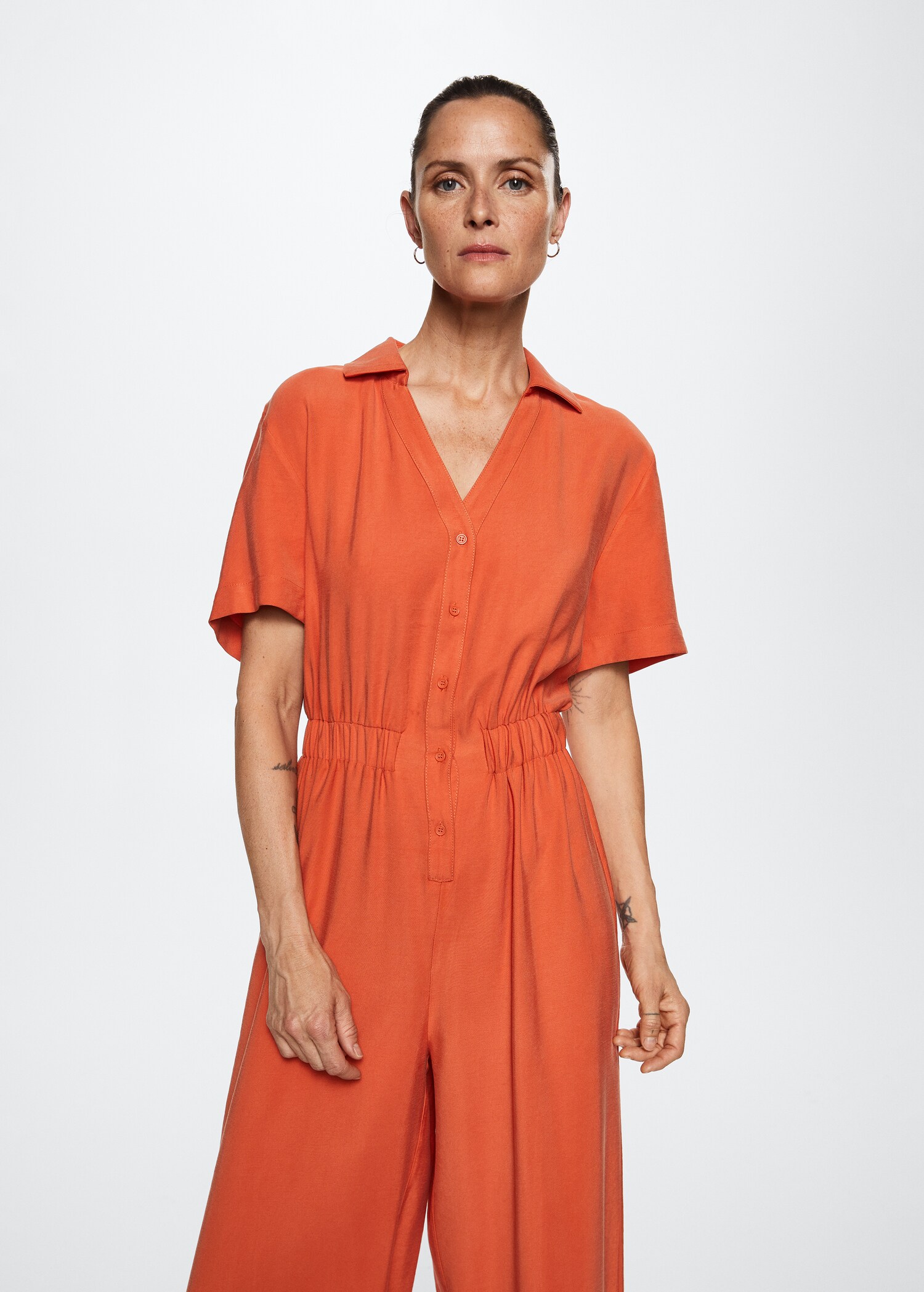 Shirt collar jumpsuit - Medium plane