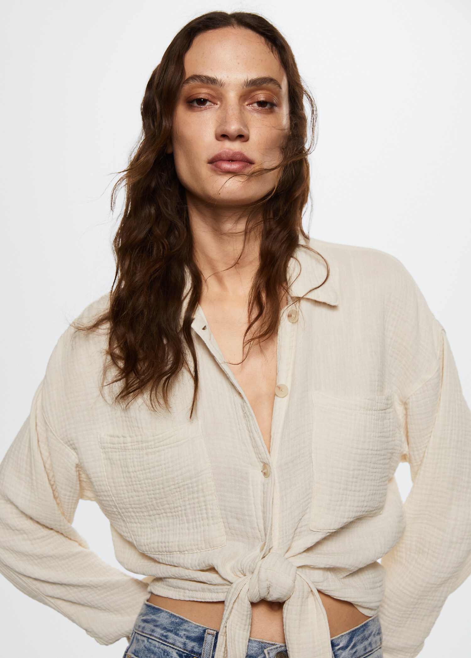 Chemise coton tissu plissé - Détail de l'article 2