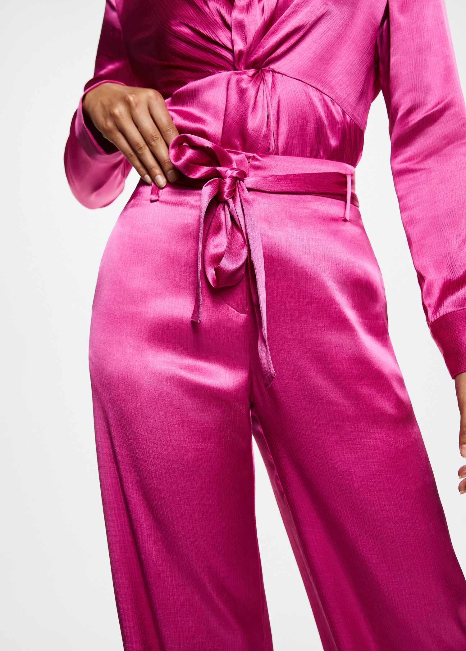 Bow satin pants - Details of the article 2
