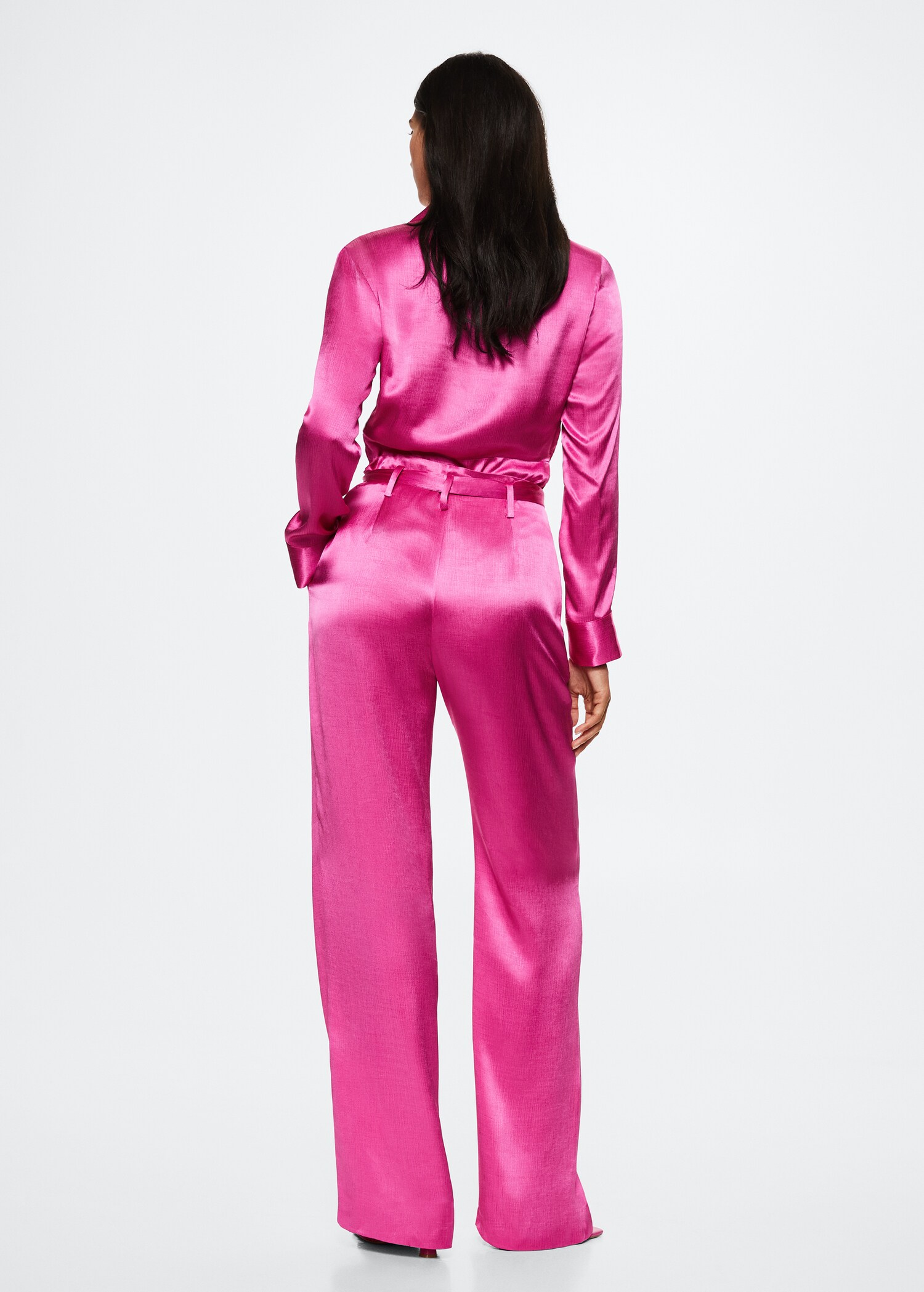 Bow satin pants - Reverse of the article