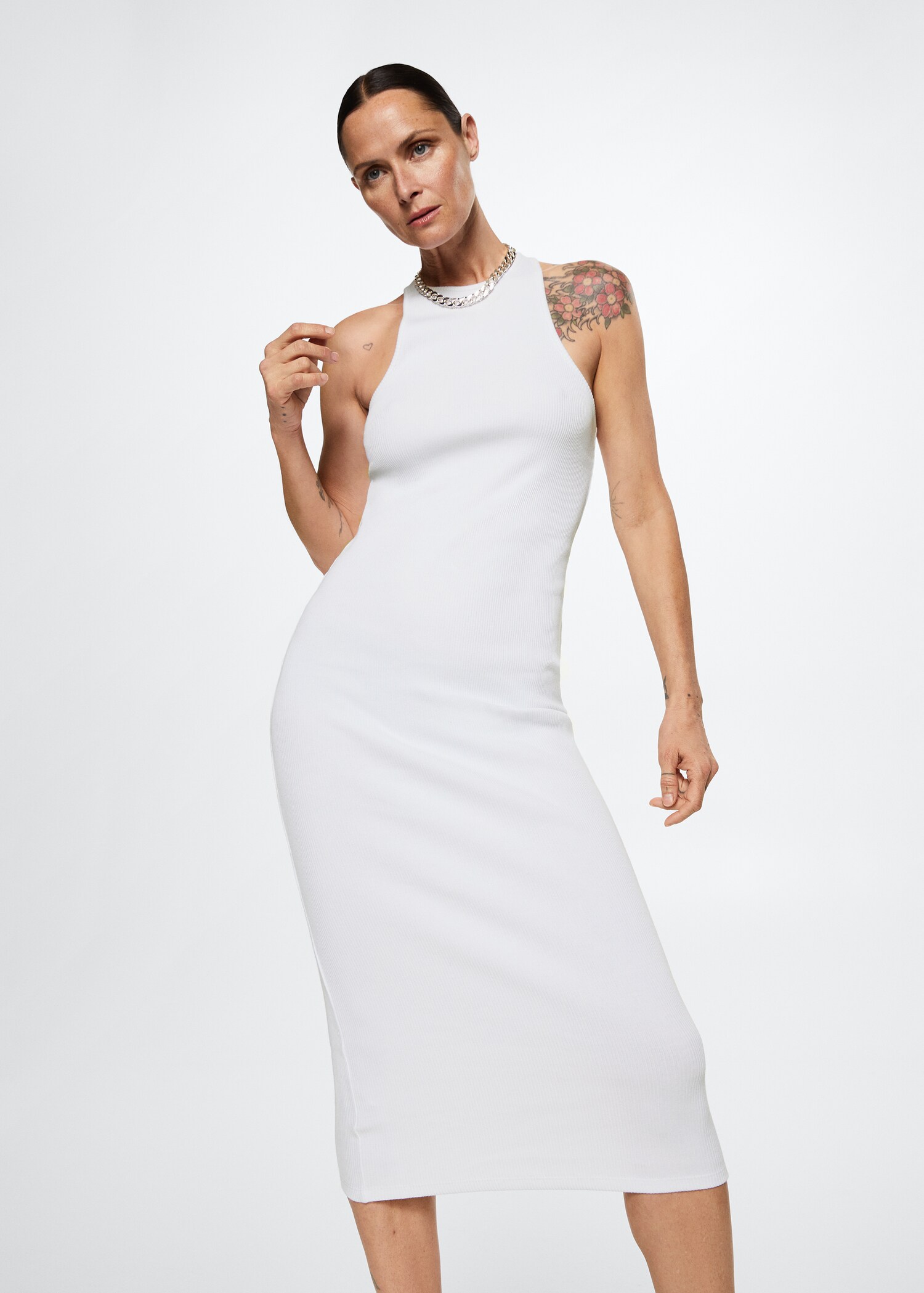 Ribbed cotton dress - Medium plane