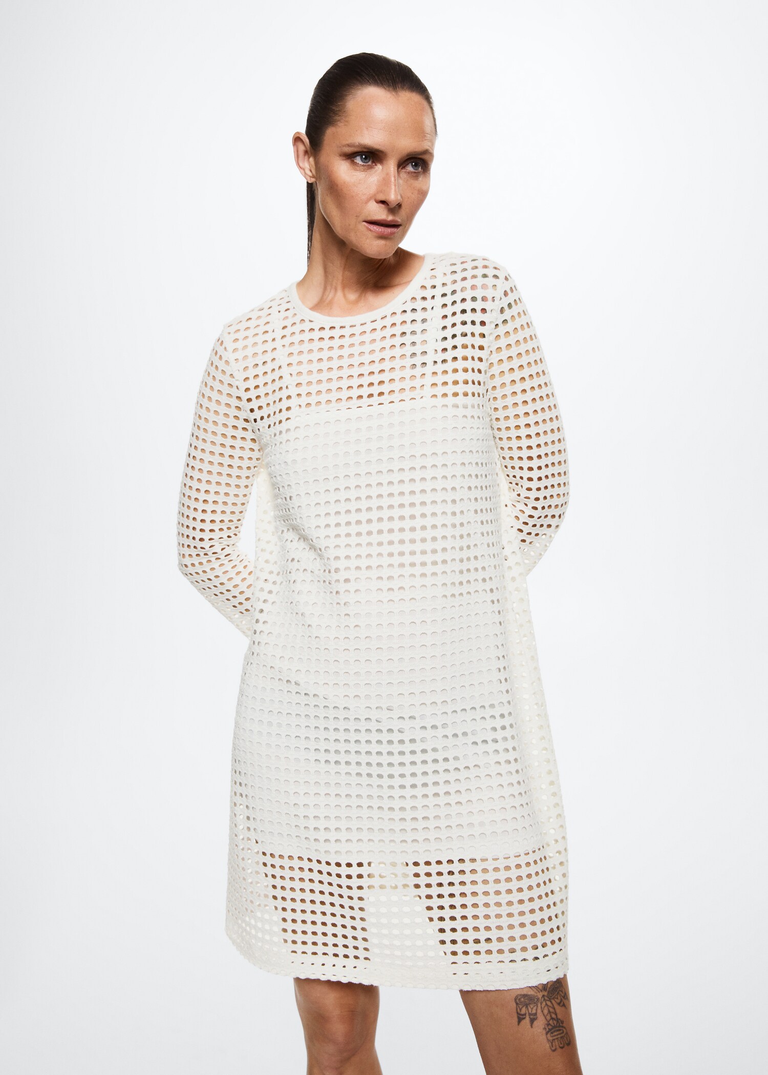 Openwork cotton dress - Medium plane