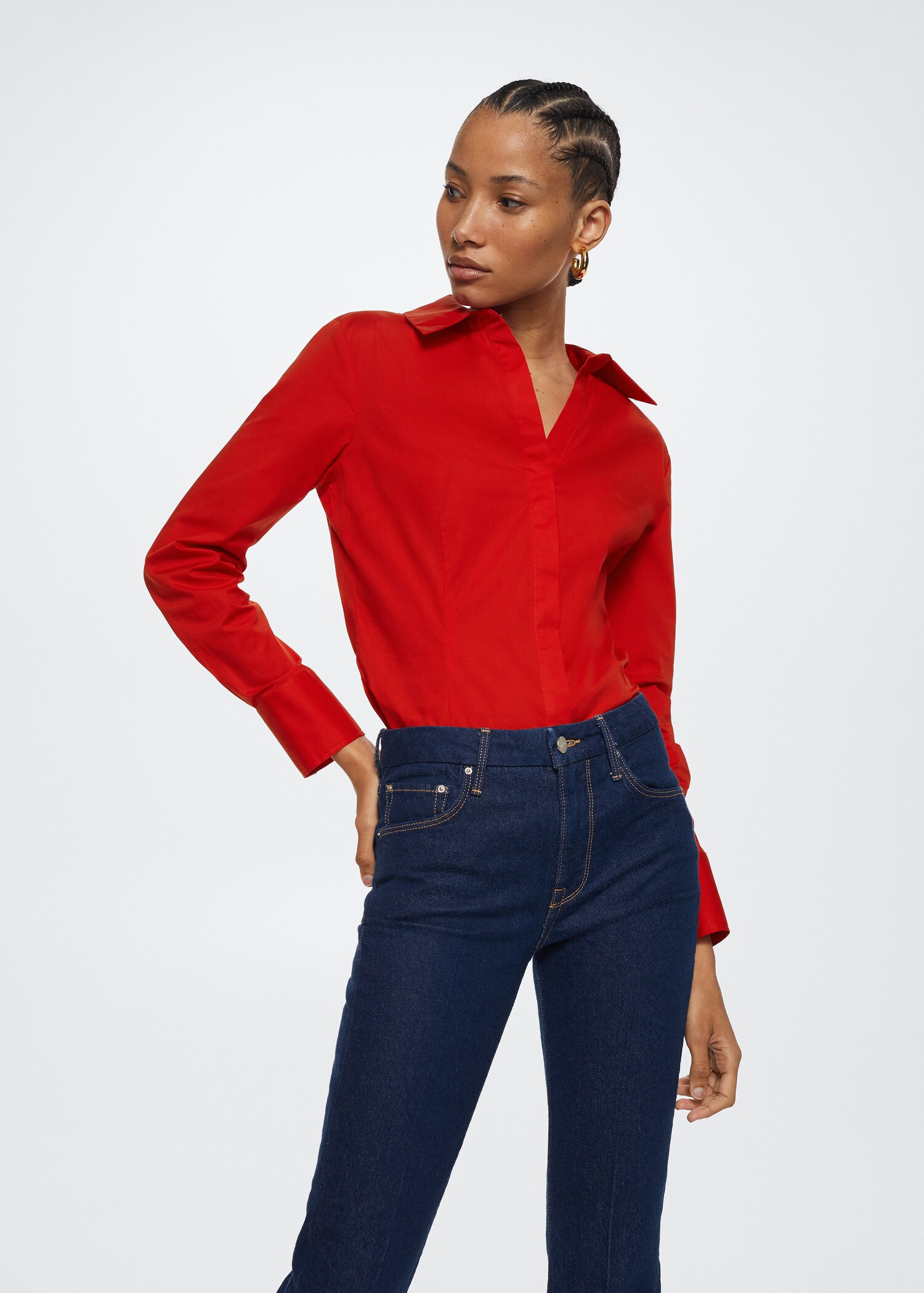 Essential cotton-blend shirt - Medium plane