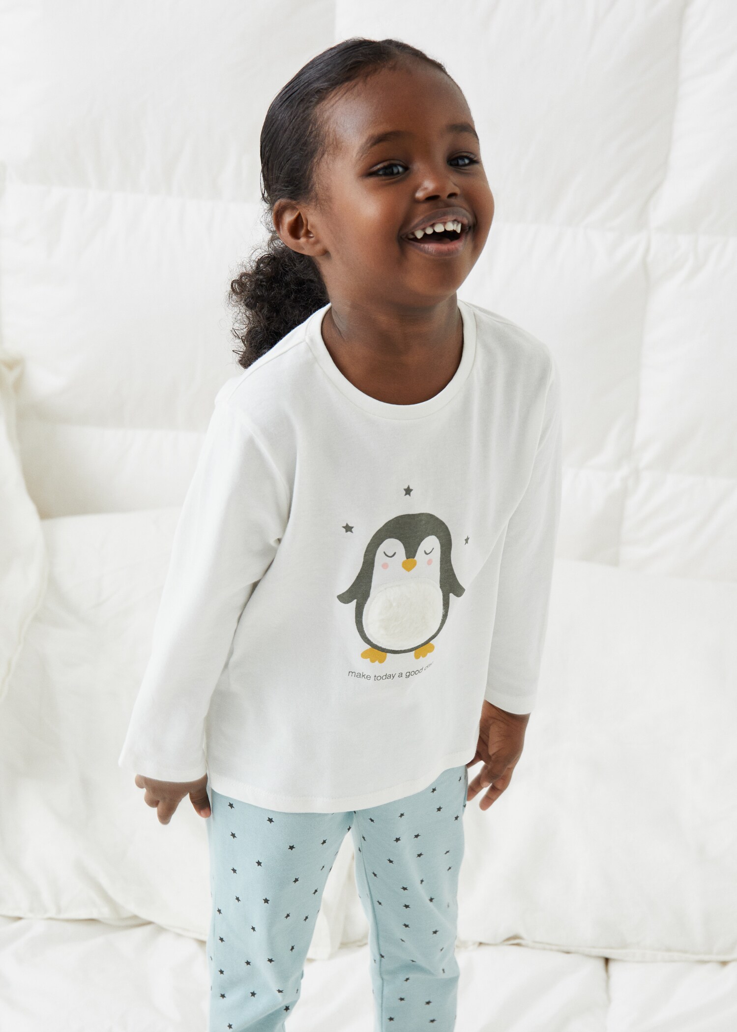 Cotton printed long pyjamas - Medium plane