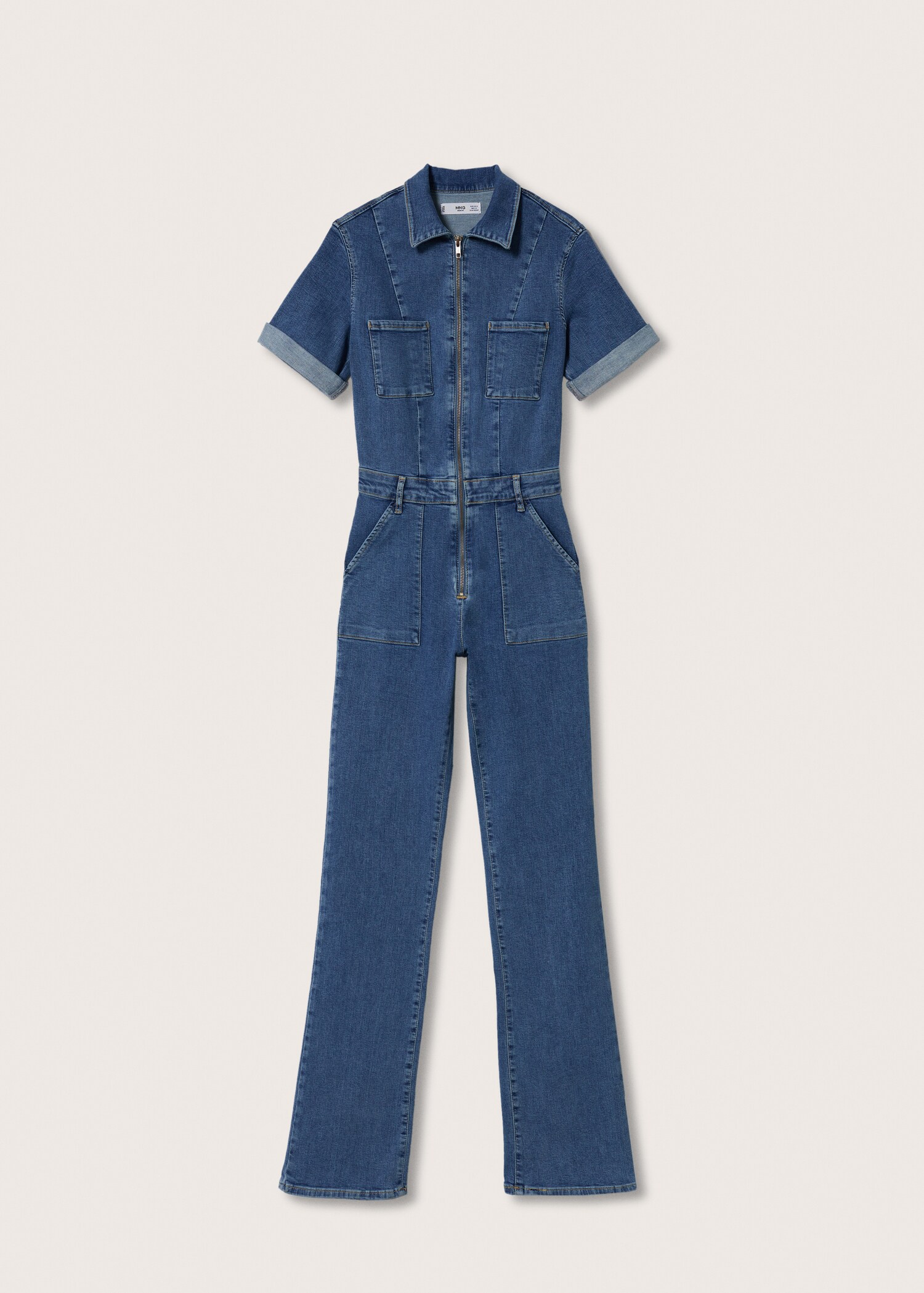 Denim jumpsuit with zipper - Article without model