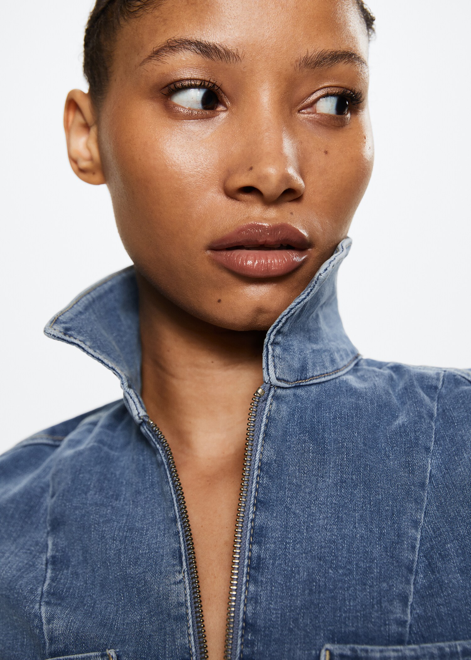 Denim zipper jumpsuit - Details of the article 1