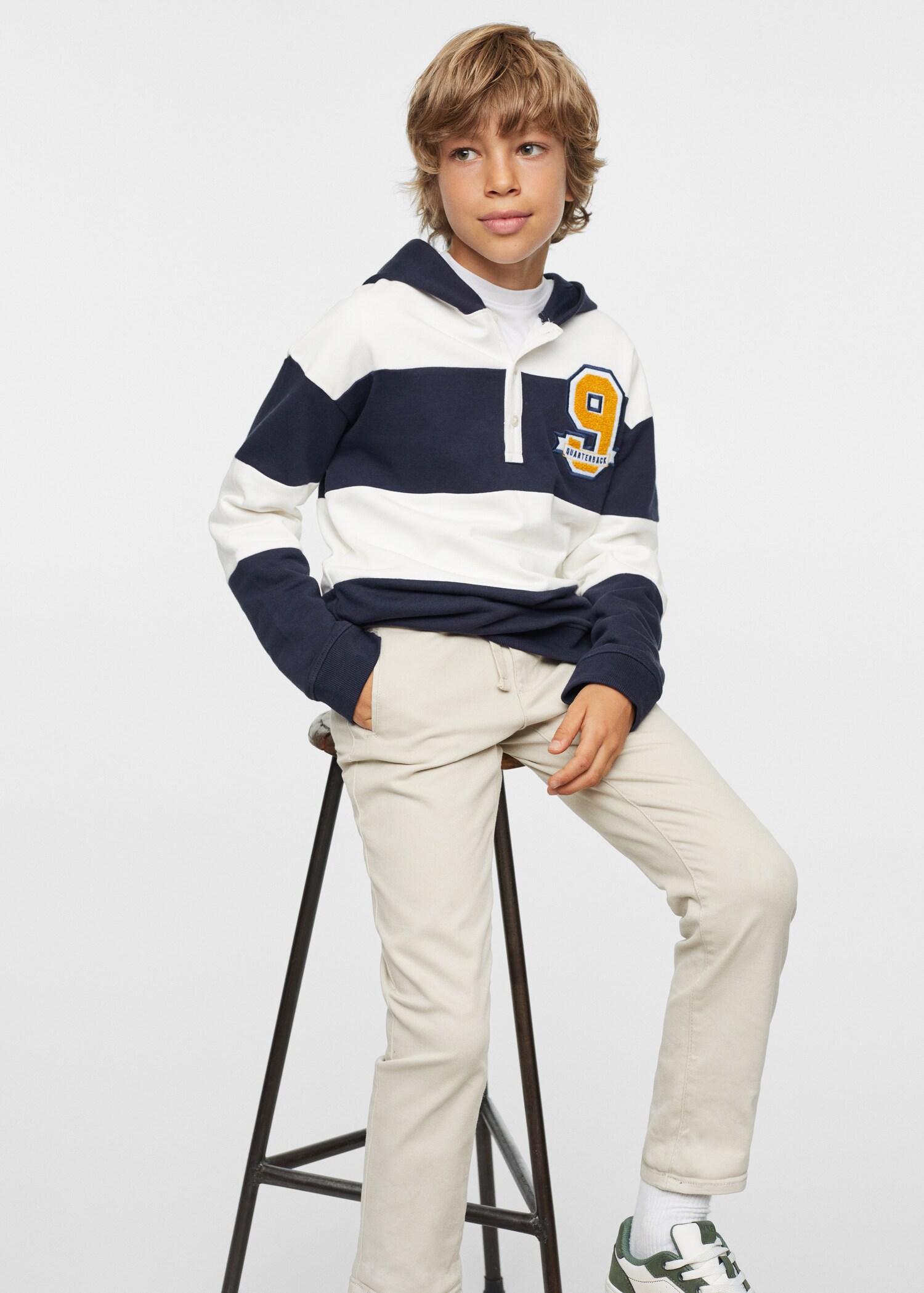 Drawstring straight trousers - Medium plane