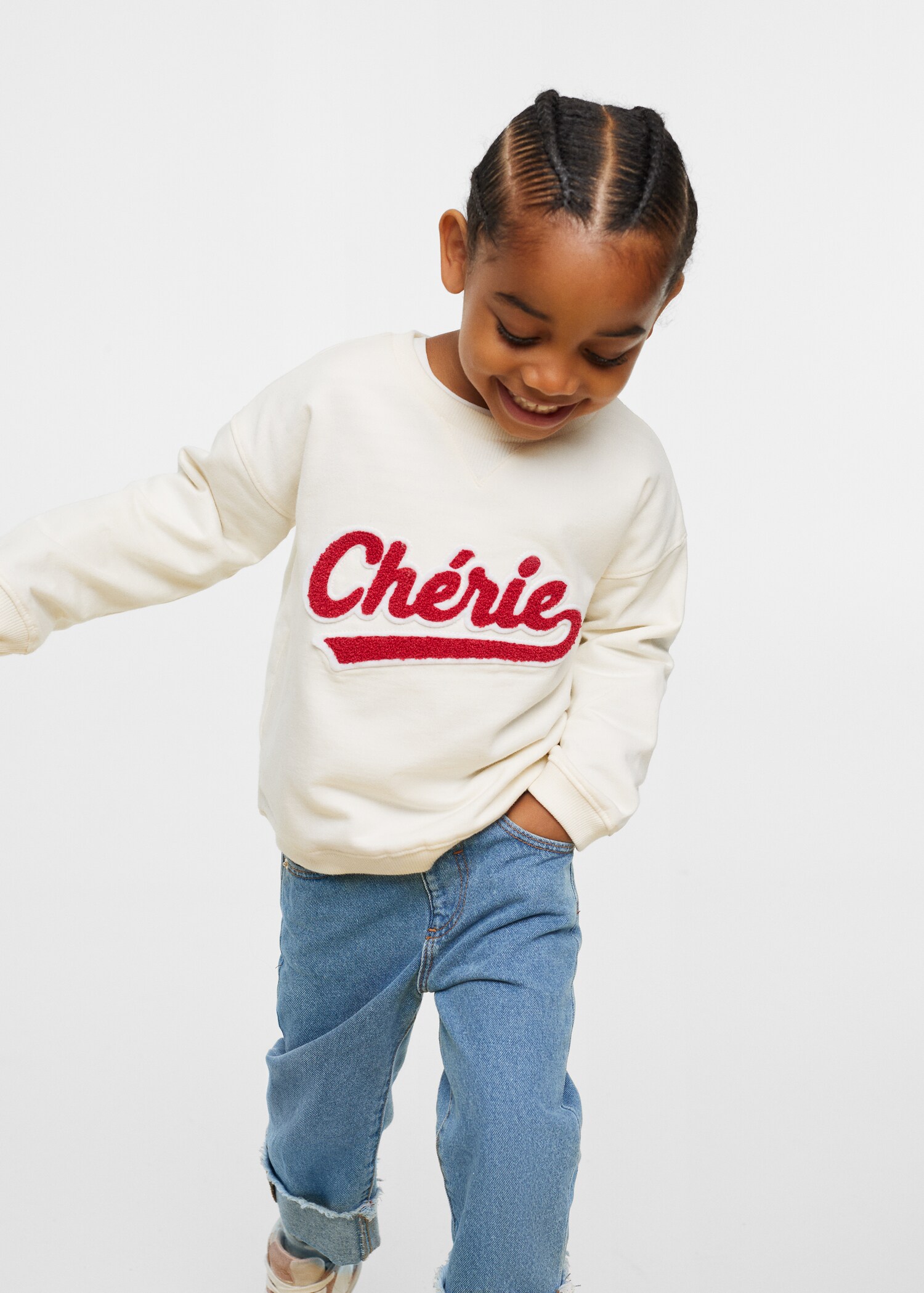 Sweatshirt mit strukturierter Stickerei - Detail des Artikels 1
