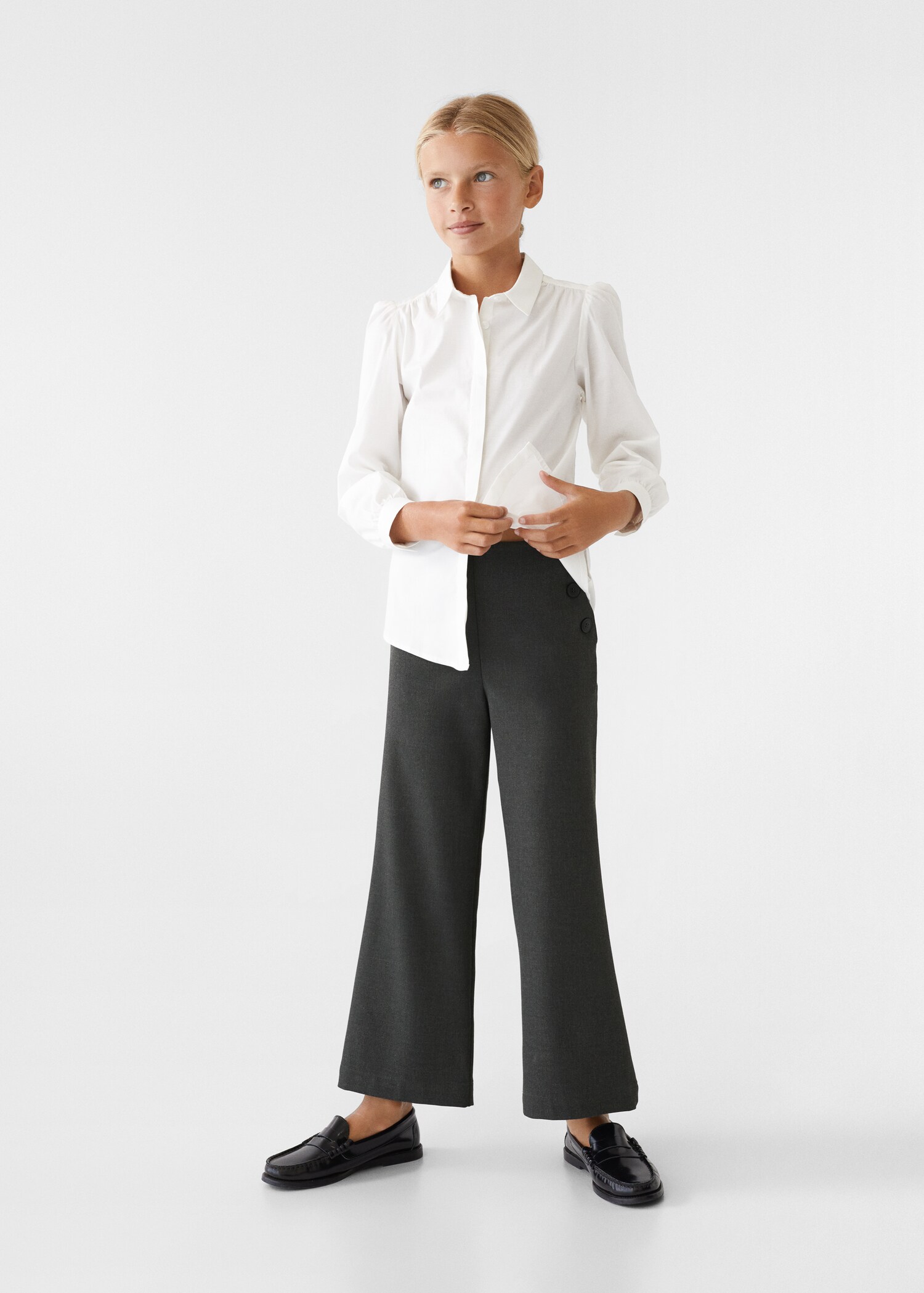 Buttons culottes trousers - Medium plane