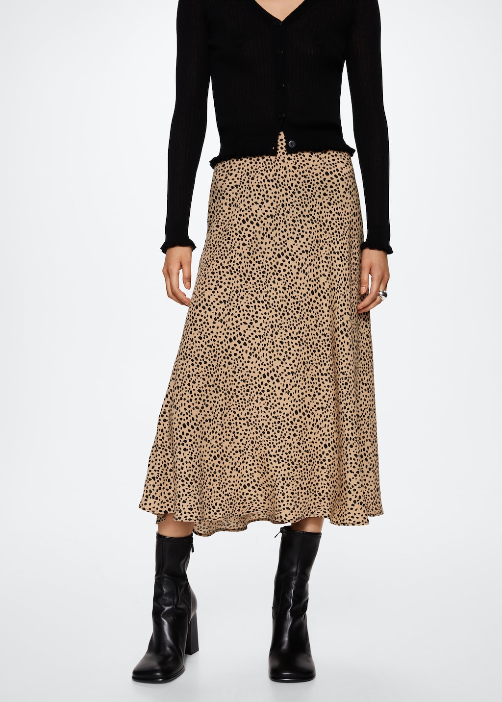Leopard eleadtic print midi skirt 4xl