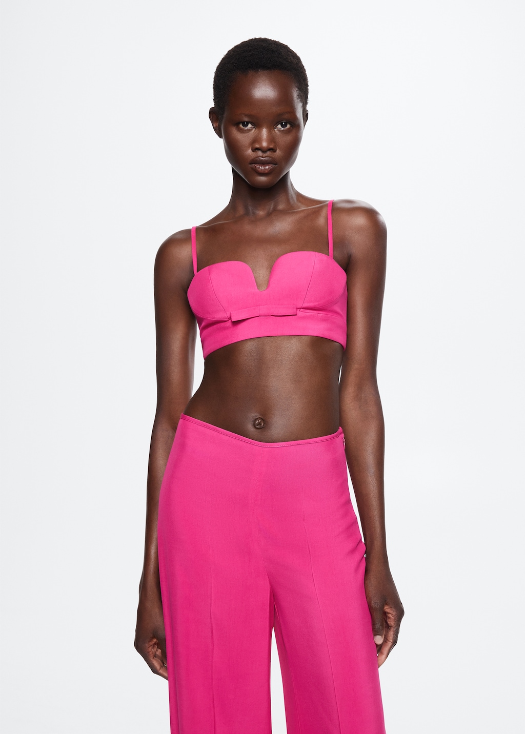 Bow crop top - Women | MANGO Kosovo