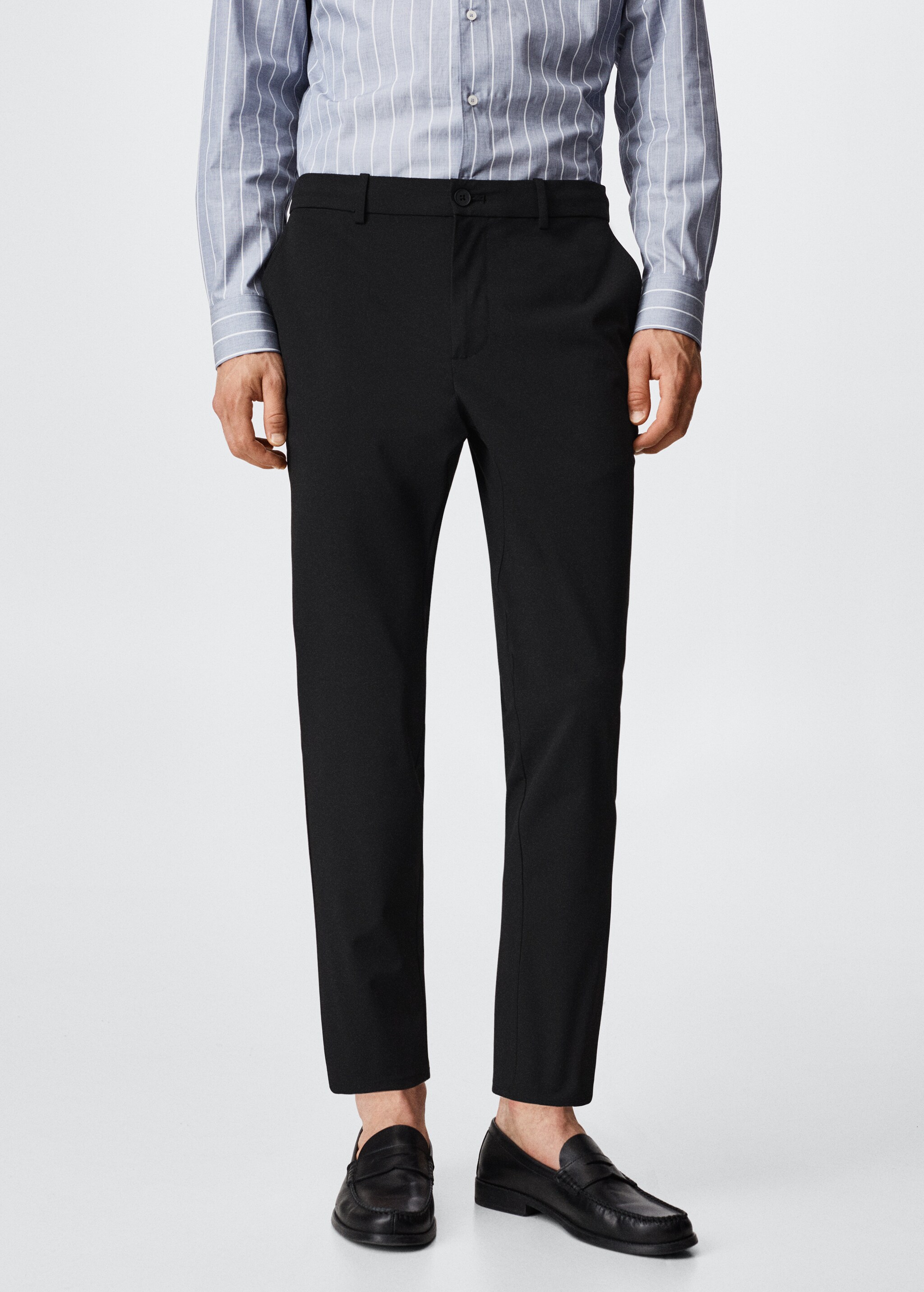 Tapered fit stretch trousers - Medium plane