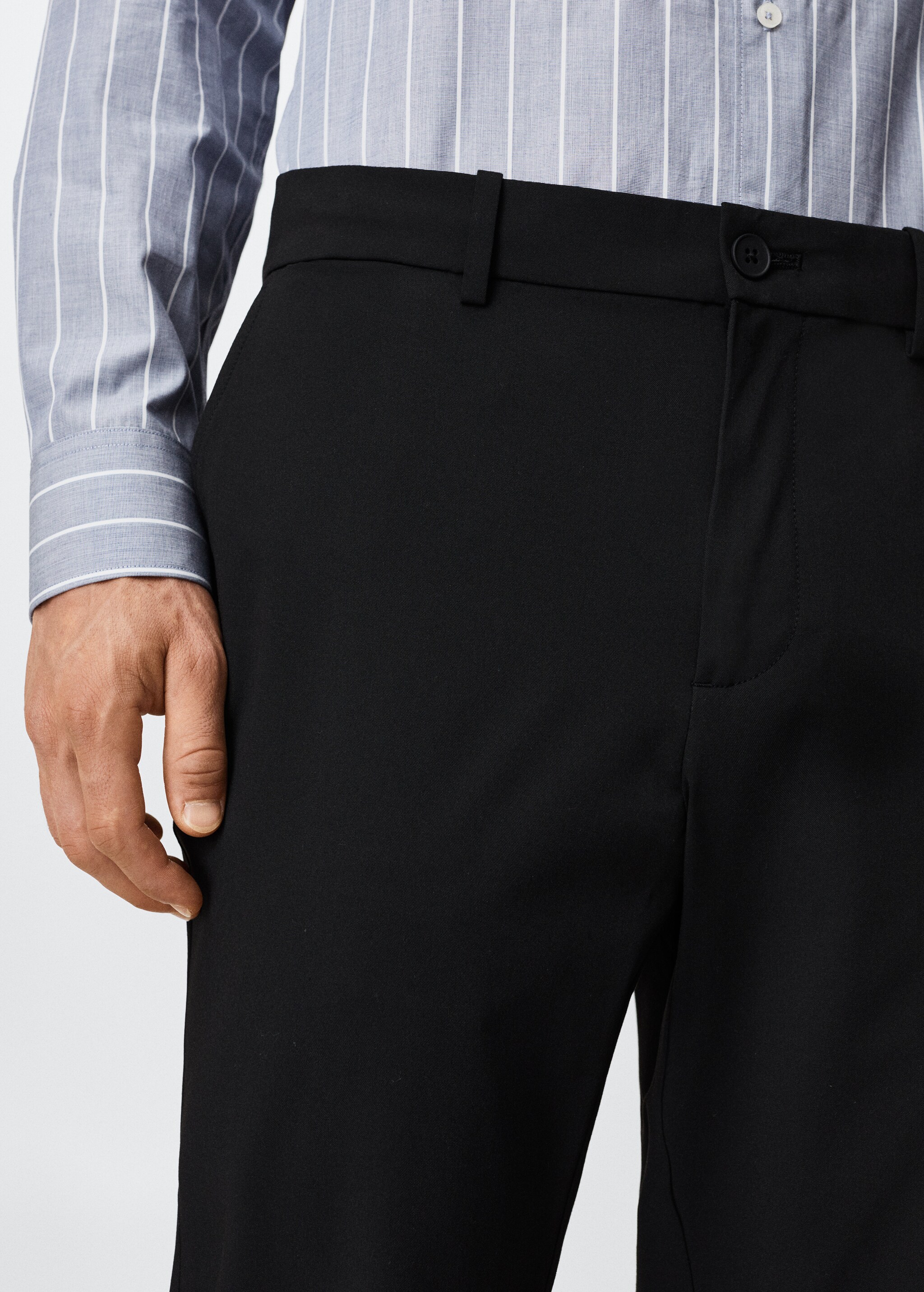 Tapered fit stretch trousers - Details of the article 1