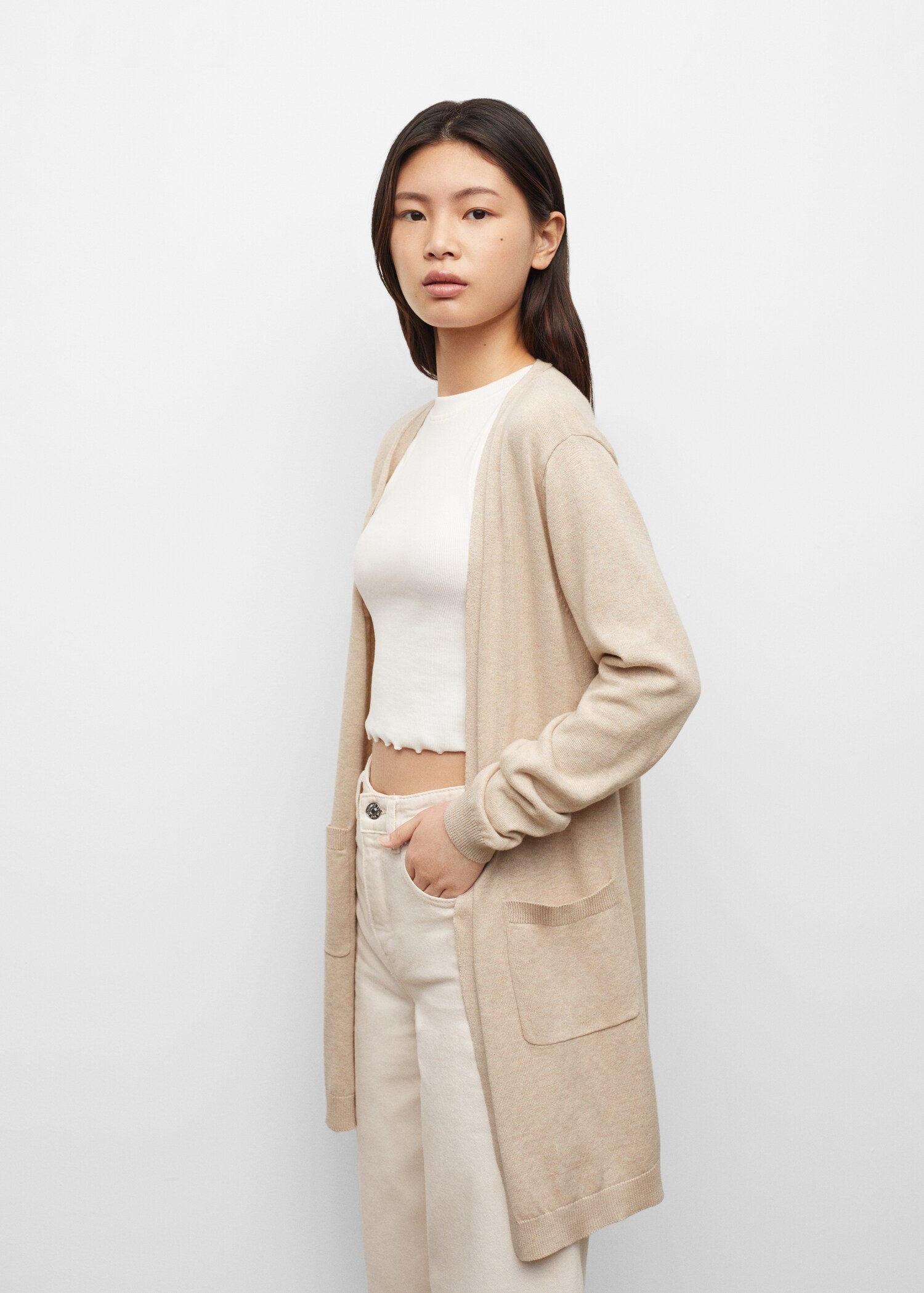 Cotton-blend cardigan - Medium plane