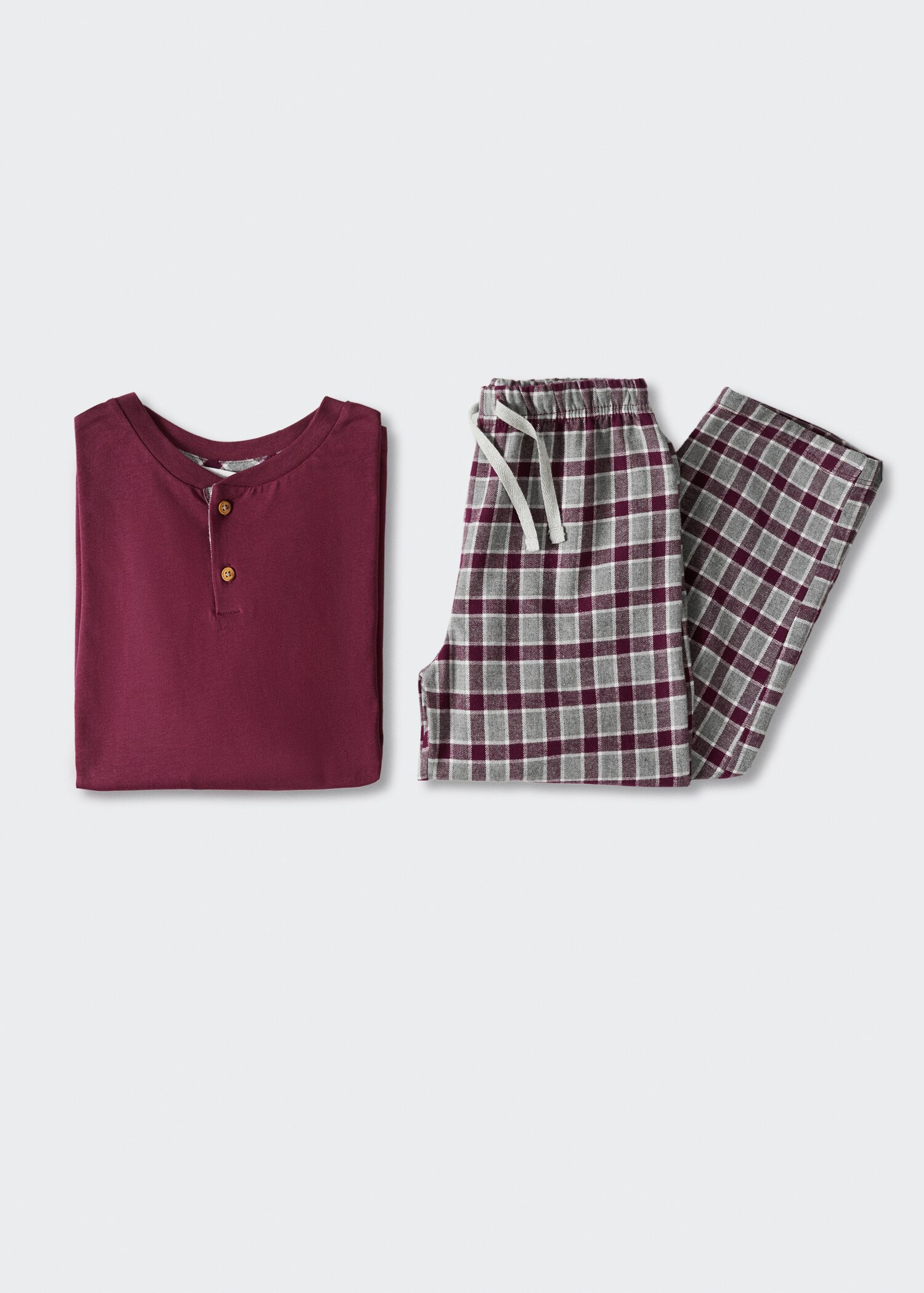 Pyjama long deux pièces carreaux - Article sans modèle