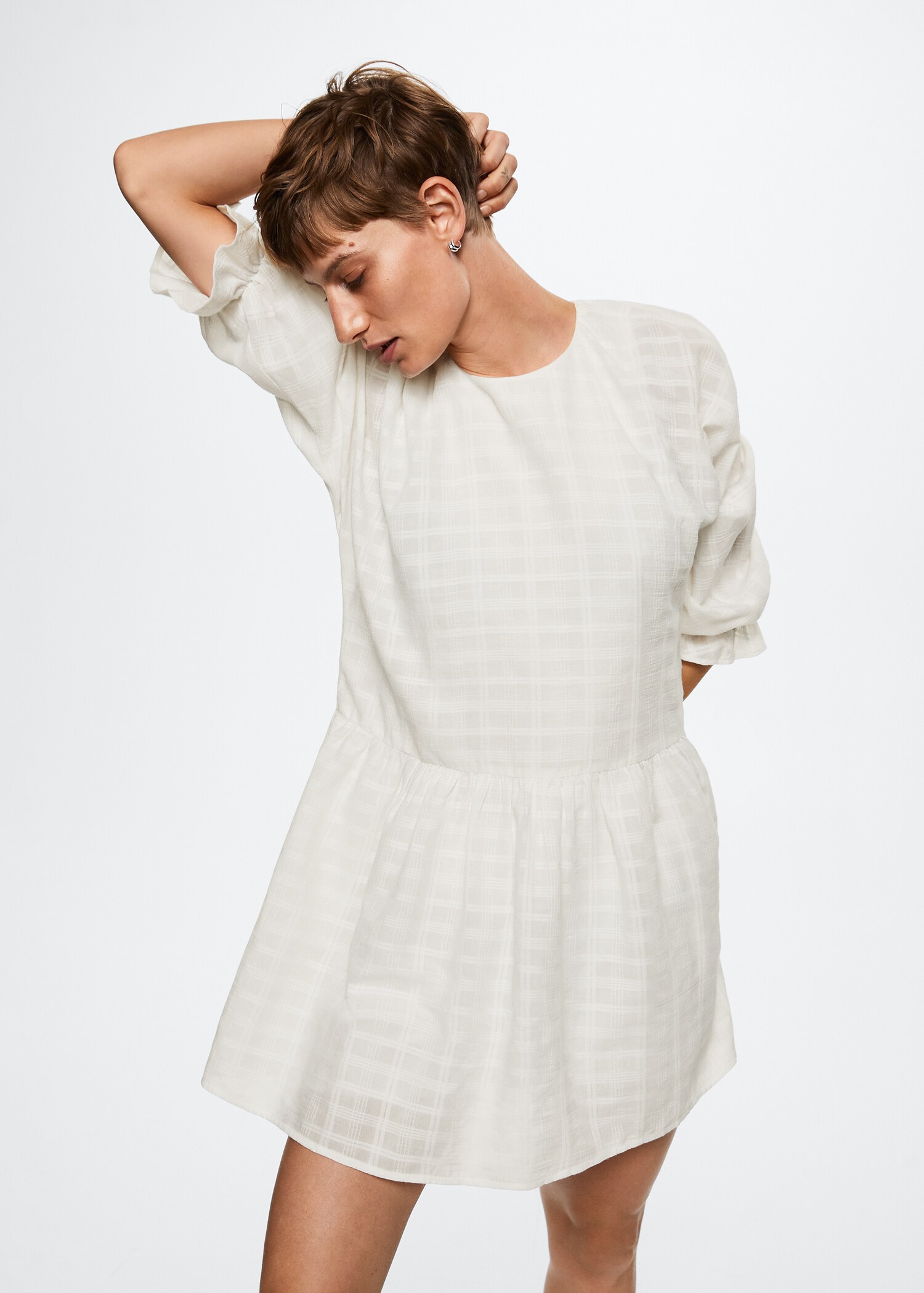 Frill cotton dress - Medium plane