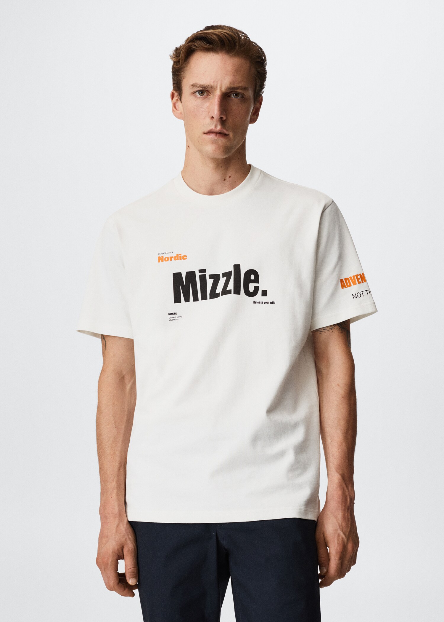 Camiseta algodón estampada - Plano medio