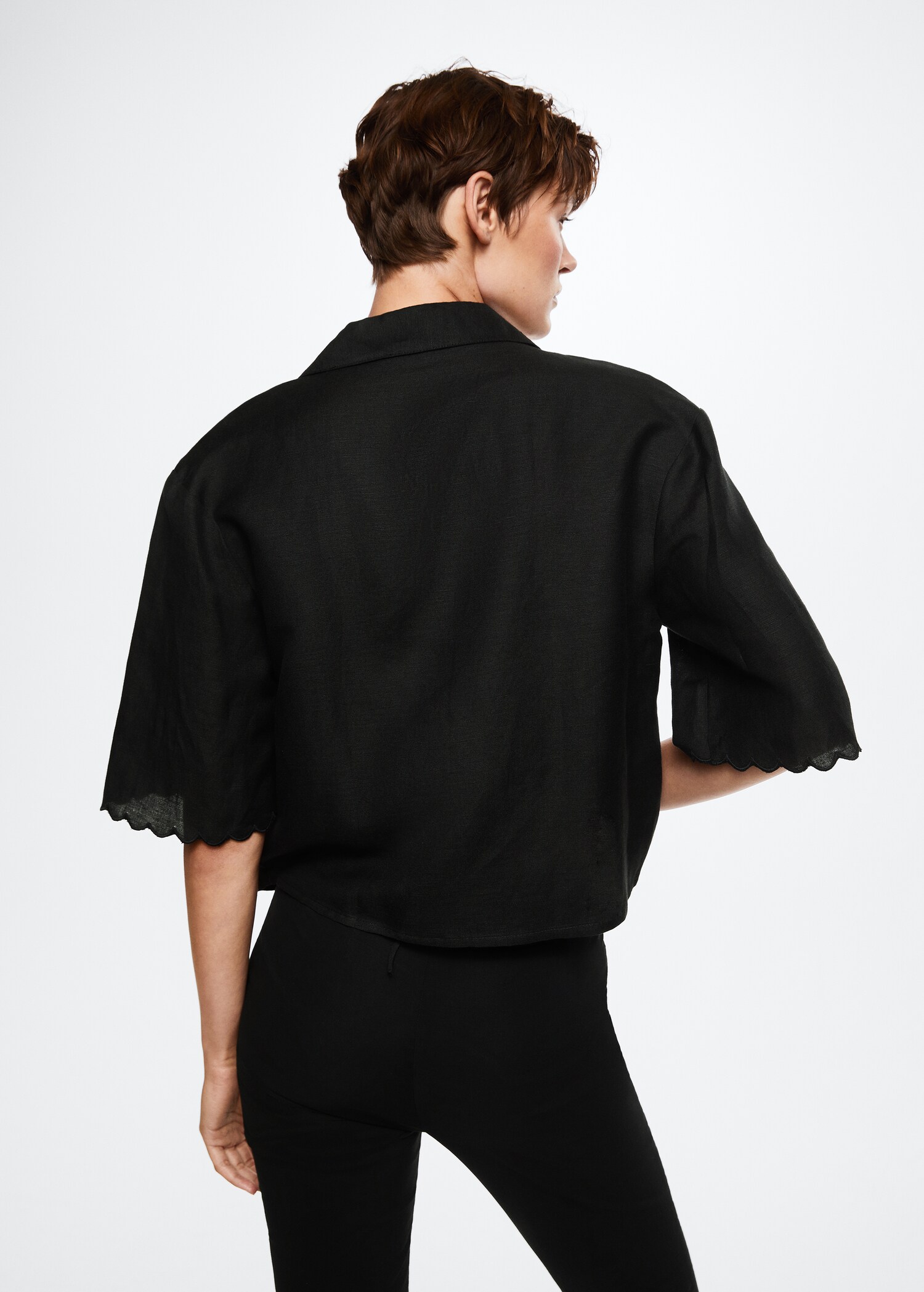 Camisa manga corta lino - Reverso del artículo