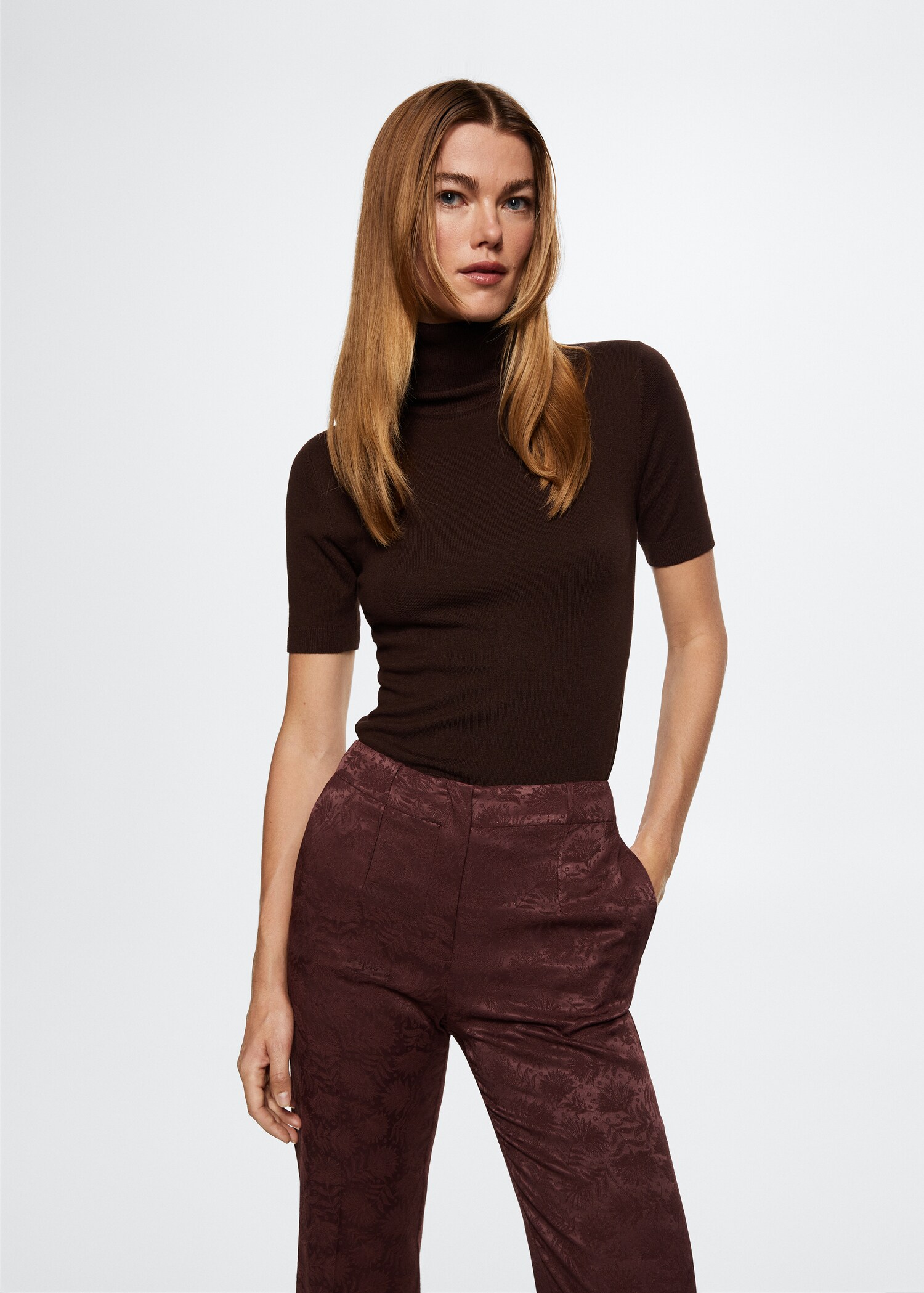 Jacquard fluid trousers - Medium plane
