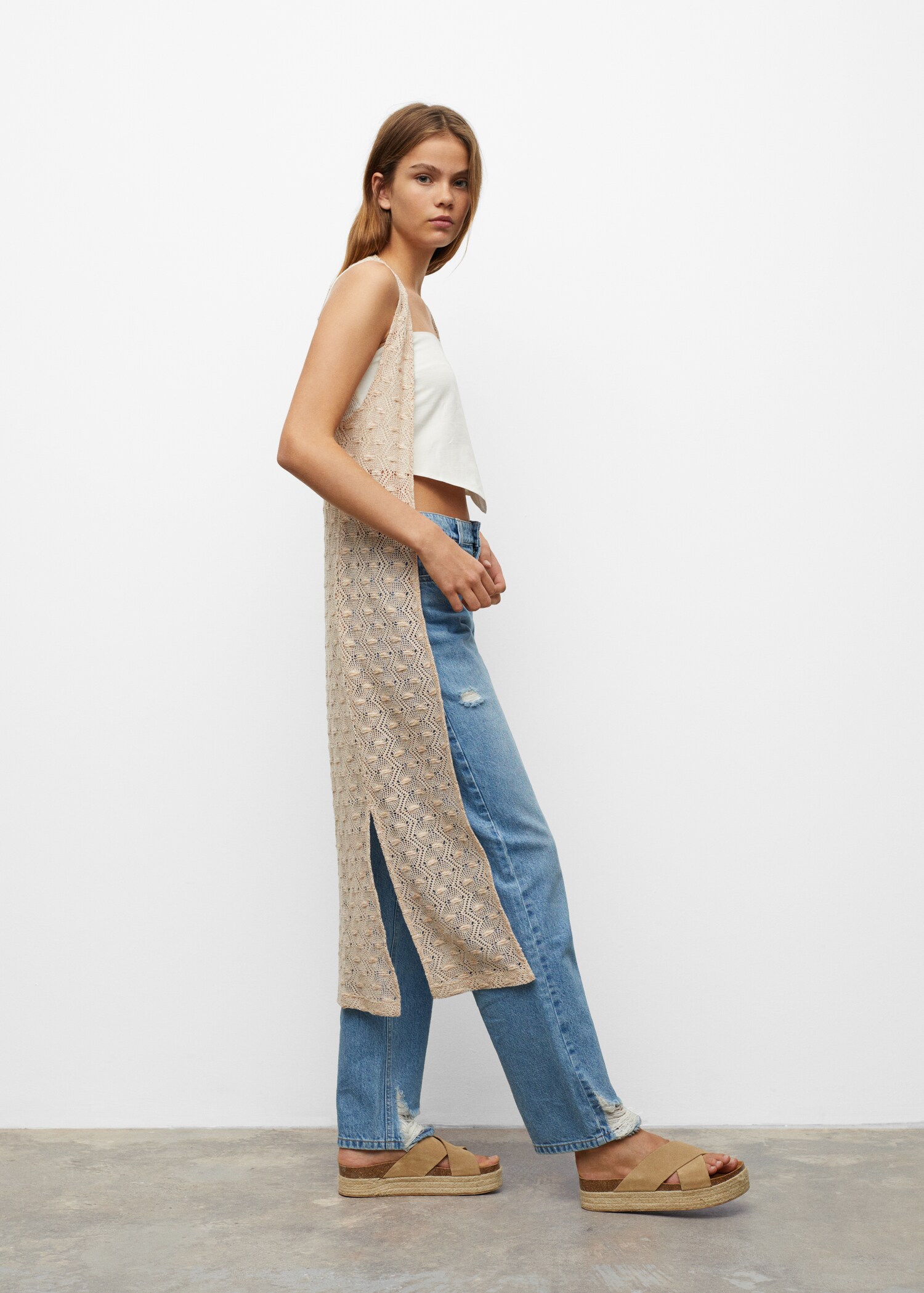 Fringed gilet - Medium plane