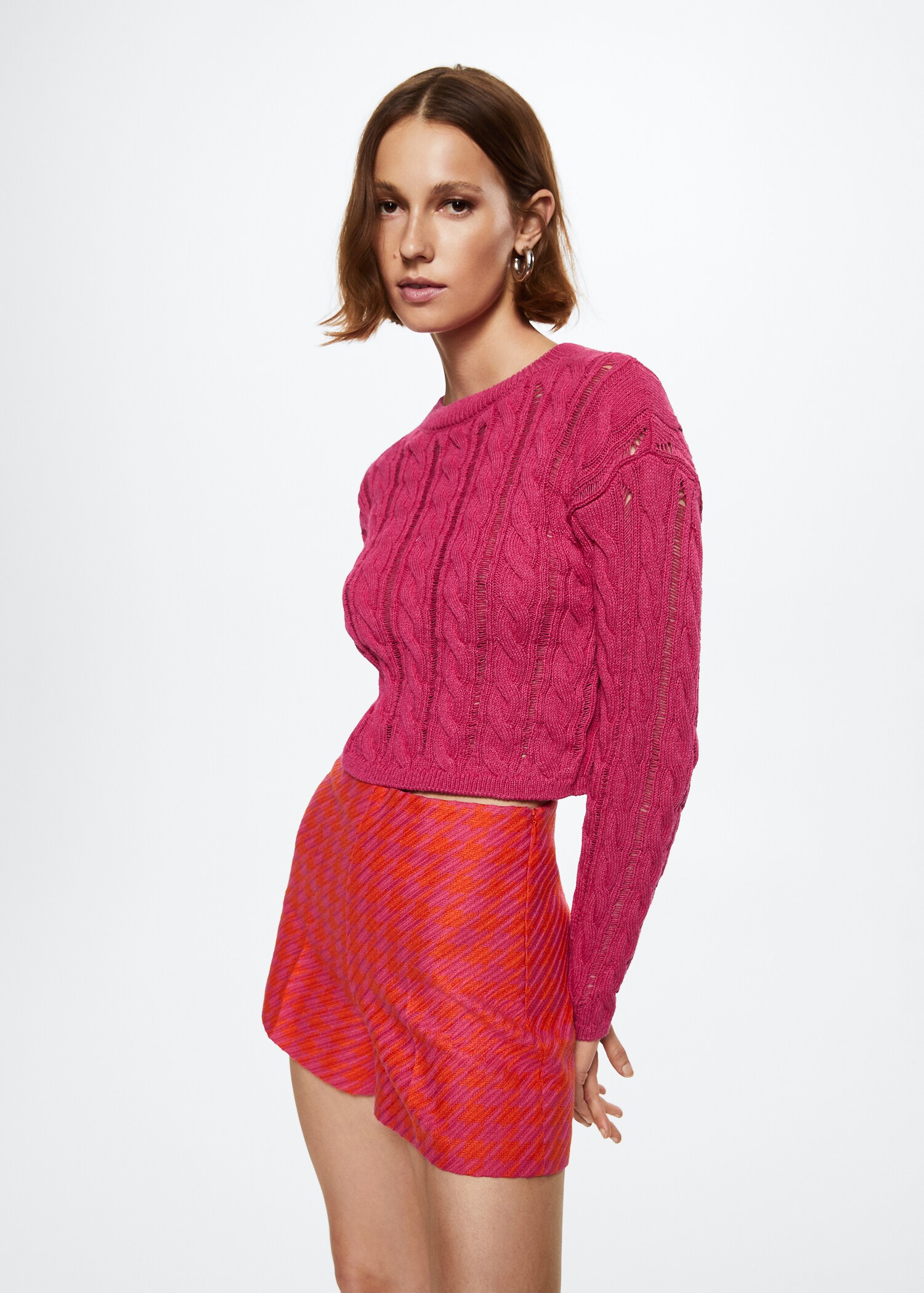 Openwork cropped sweater - Medium plane