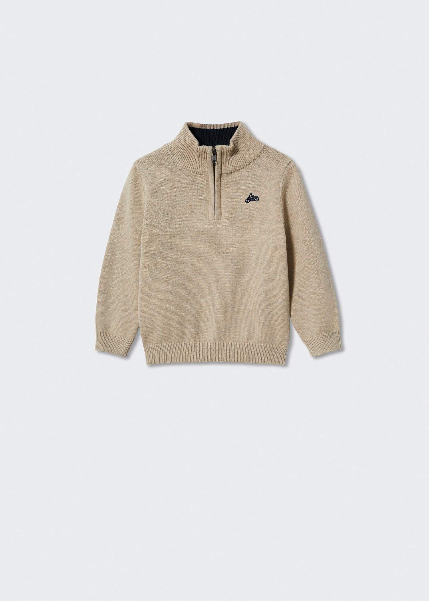 High neck sweater with zip - Article without model