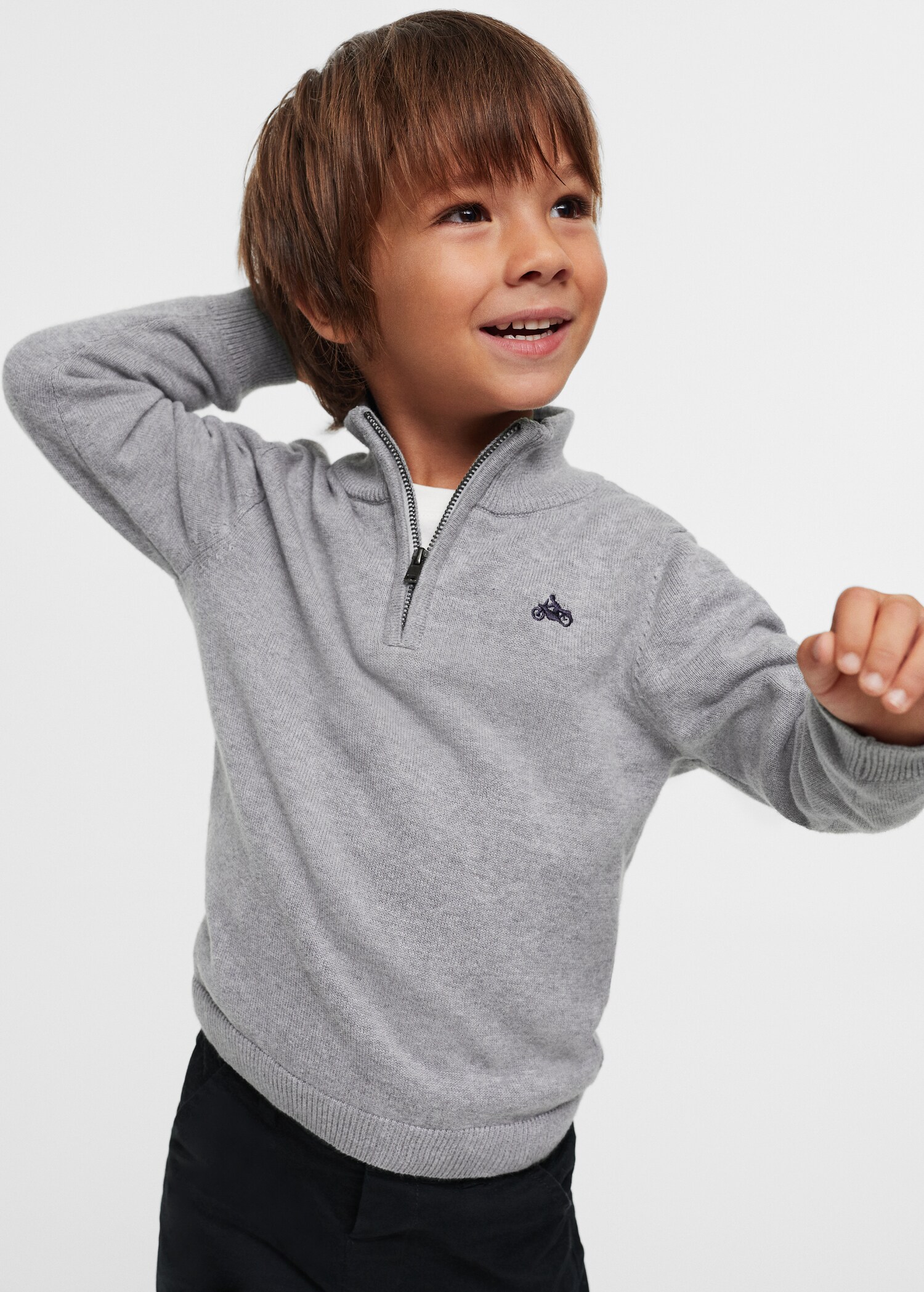 High neck sweater with zip - Medium plane