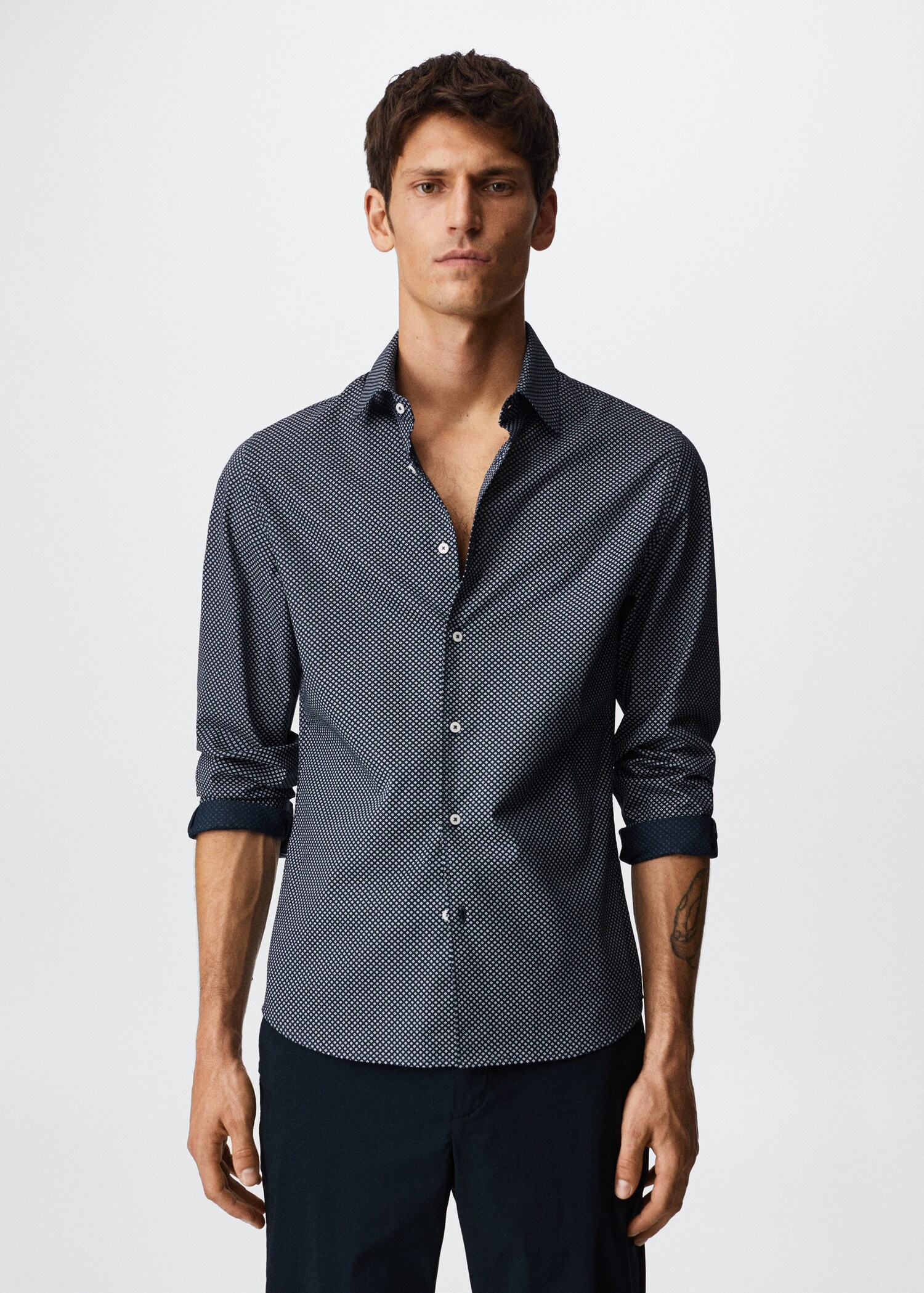 Slim-fit printed shirt - Medium plane
