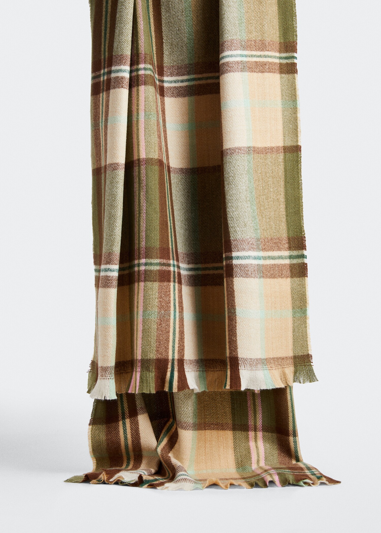 Tricolour check scarf - Medium plane