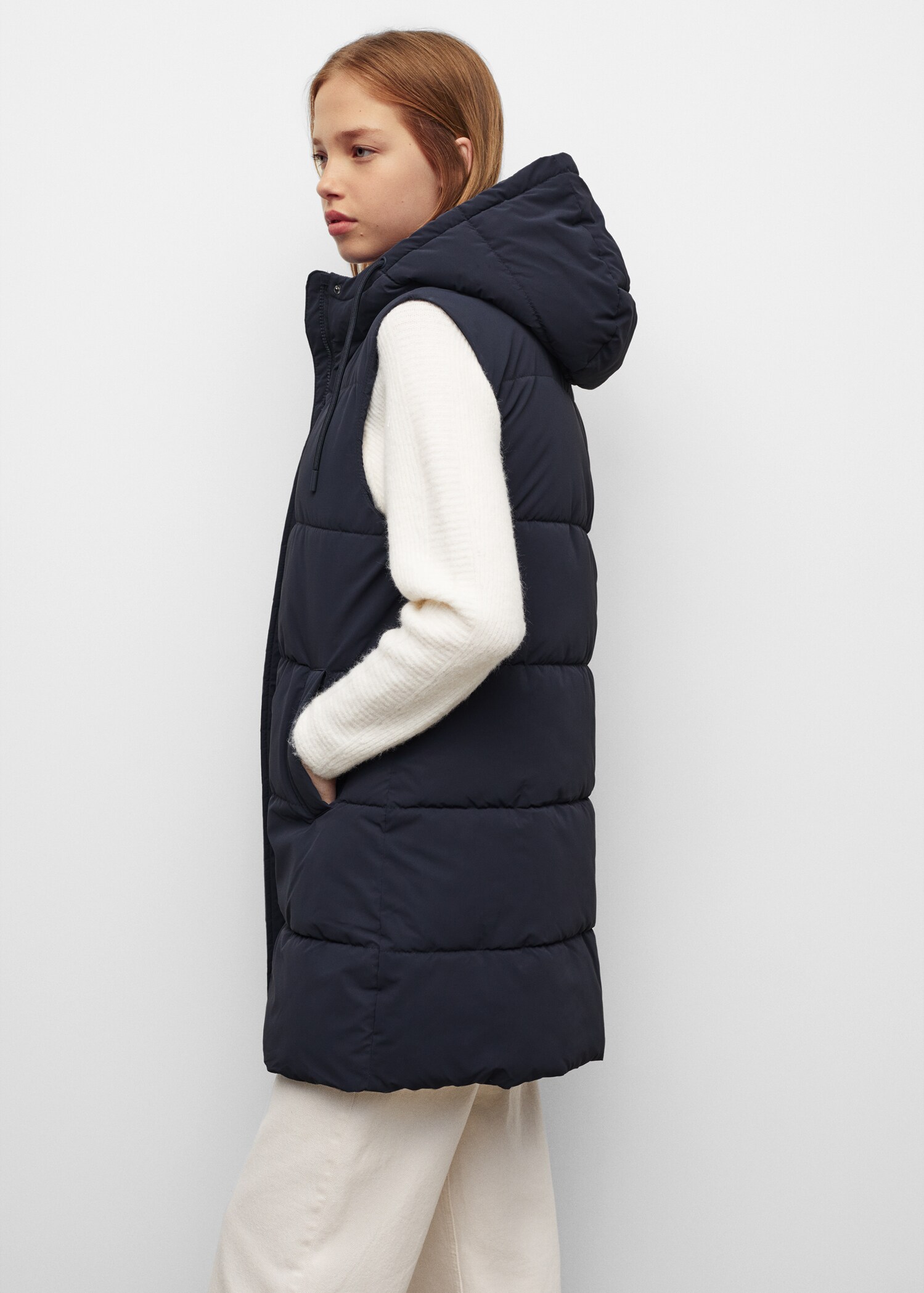 Long quilted gilet - Medium plane