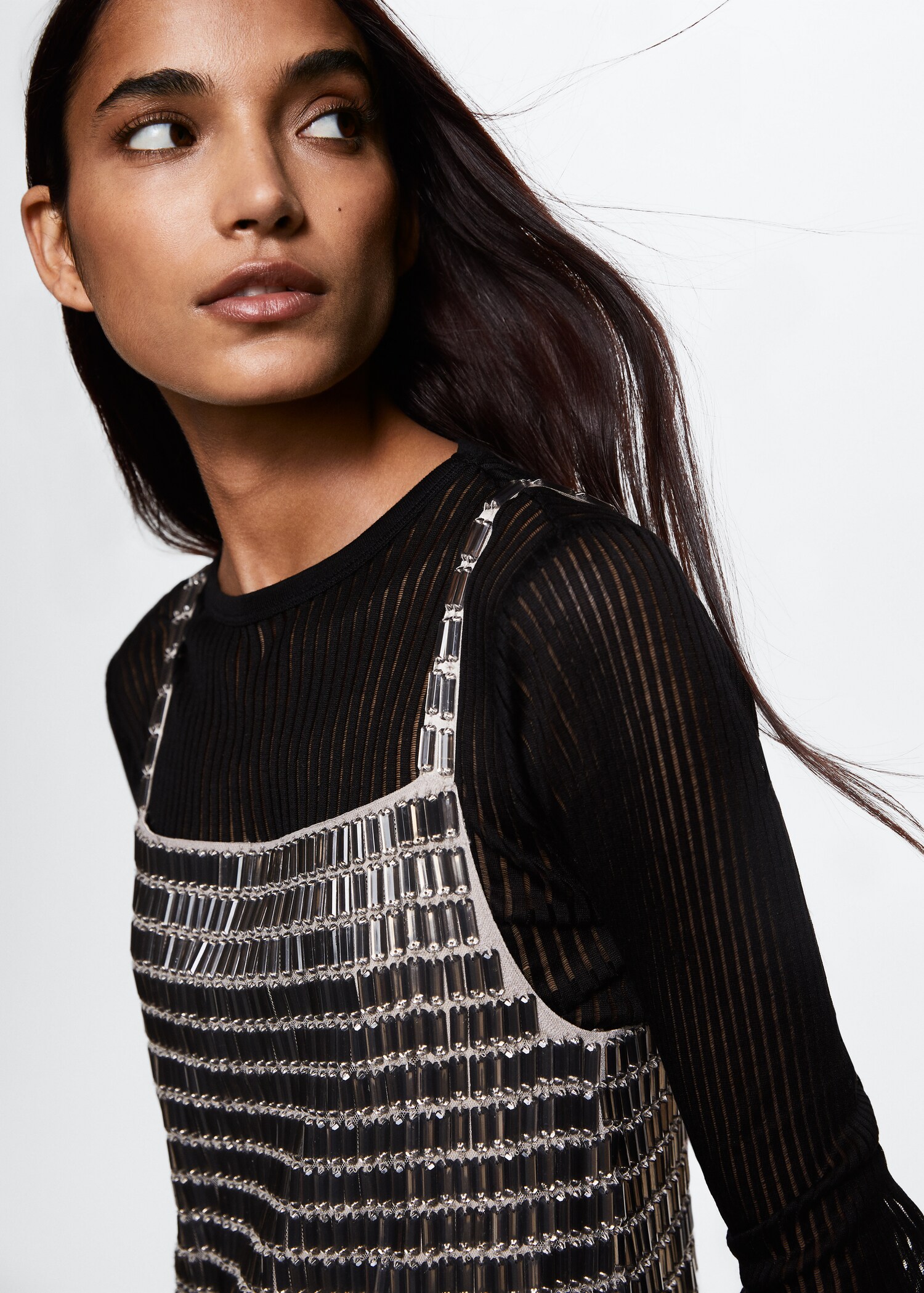 Dress with rhinestone appliques  - Details of the article 1