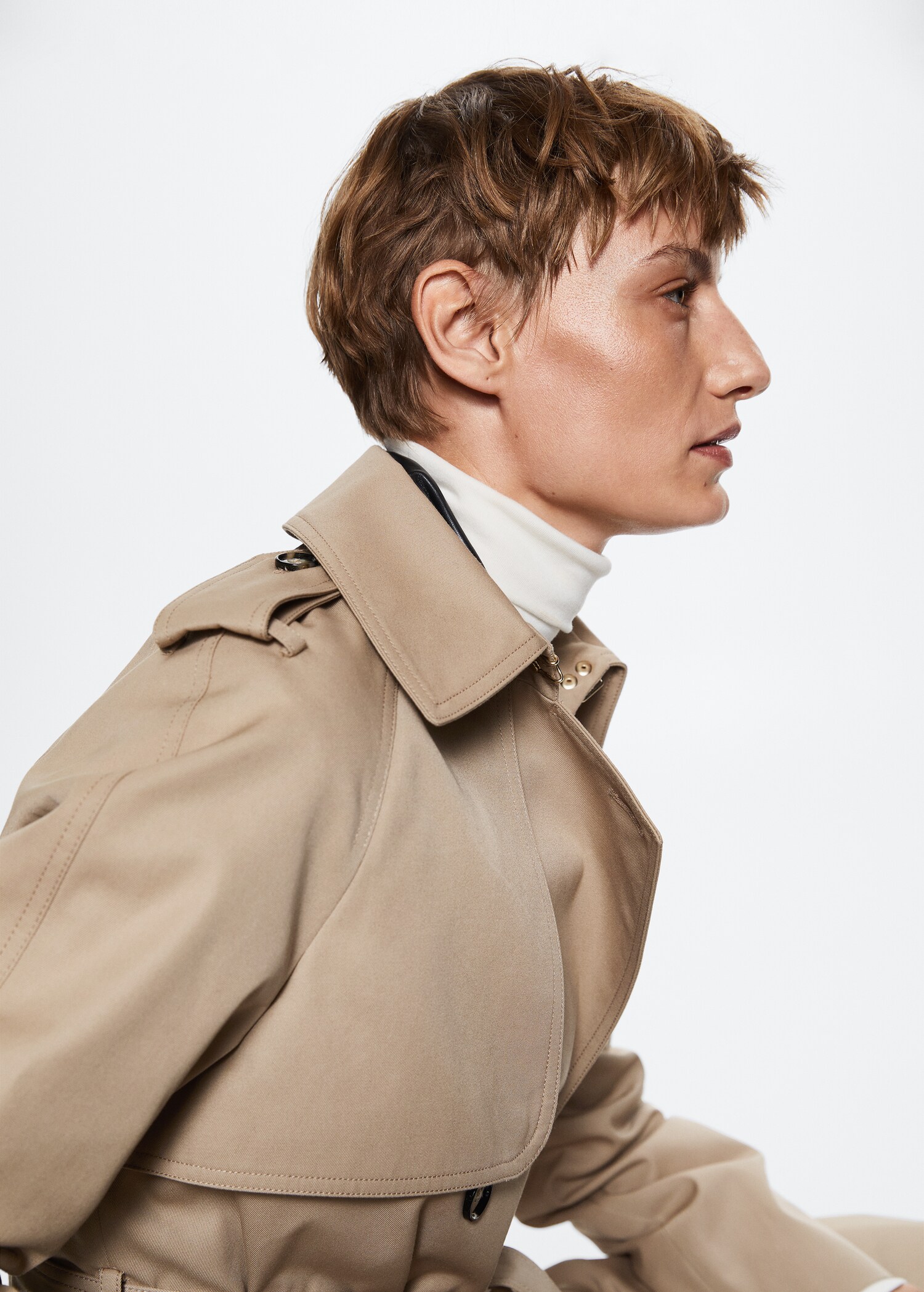 High-performance cotton trench coat - Details of the article 1