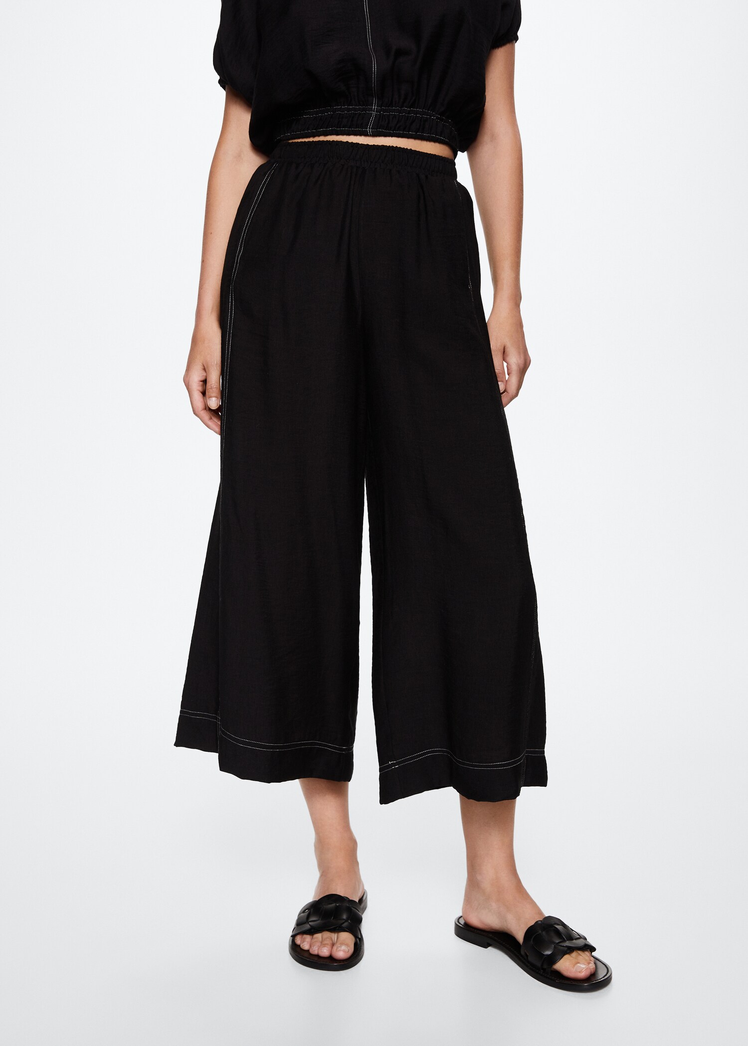 Pantalon coutures contrastantes - Plan moyen