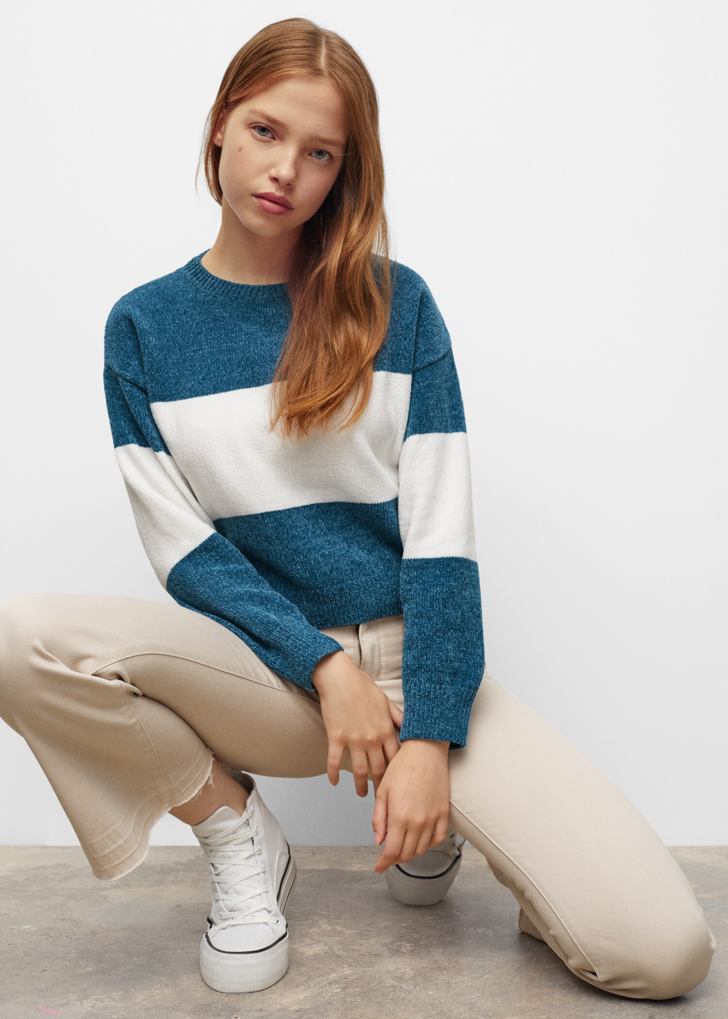 Striped knit sweater - Medium plane