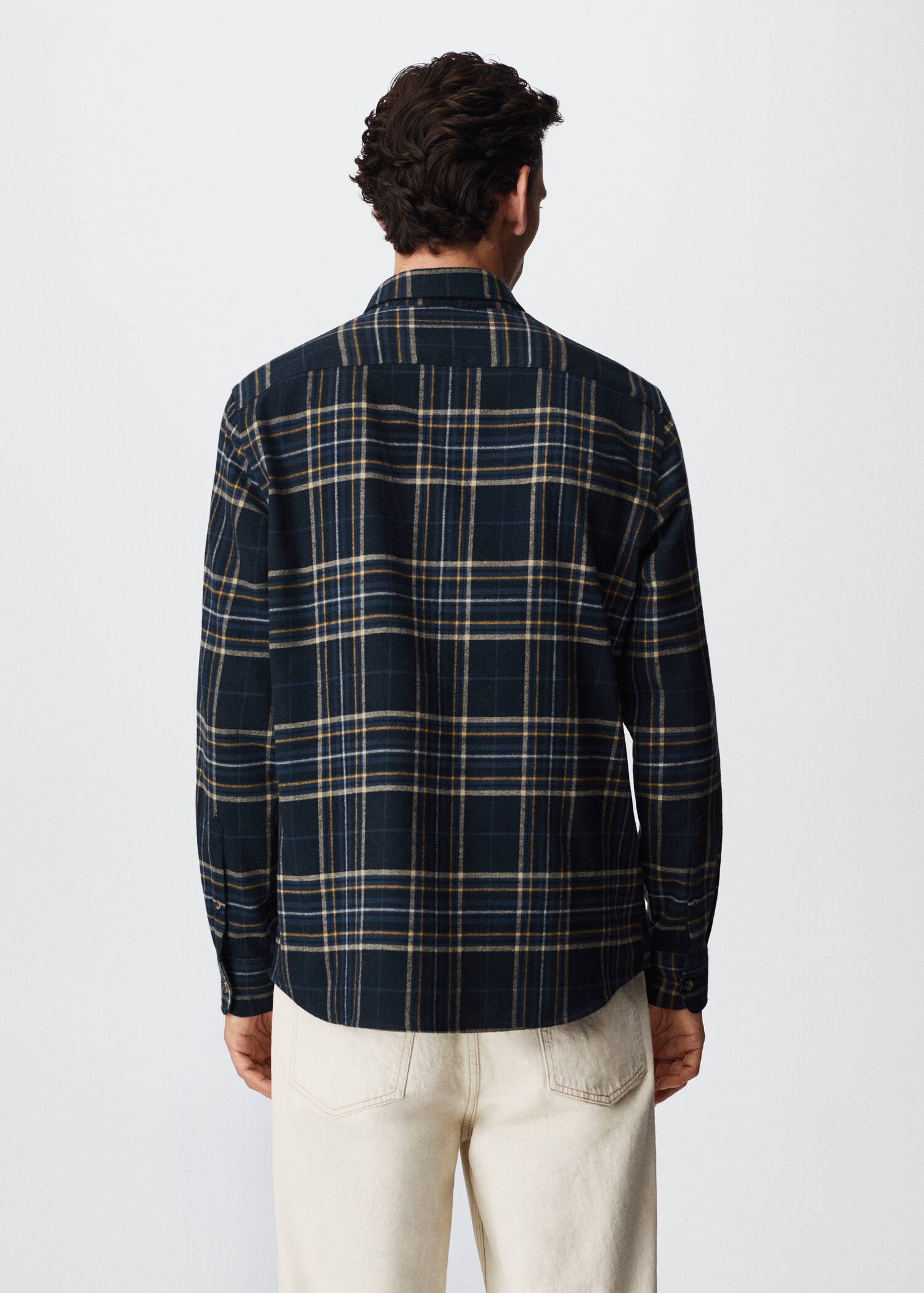 Camisa regular fit franela cuadros - Reverso del artículo