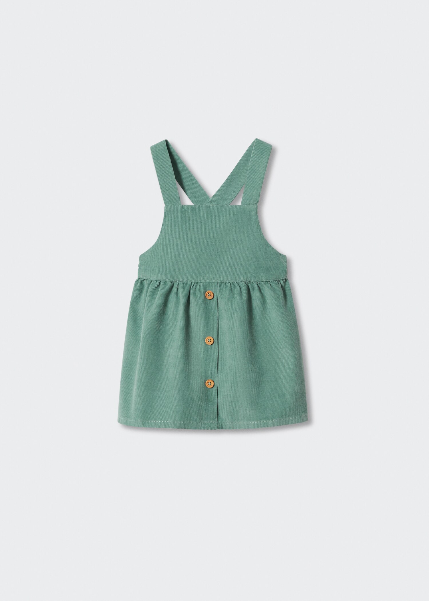 Buttoned micro-corduroy pinafore dress - Article without model
