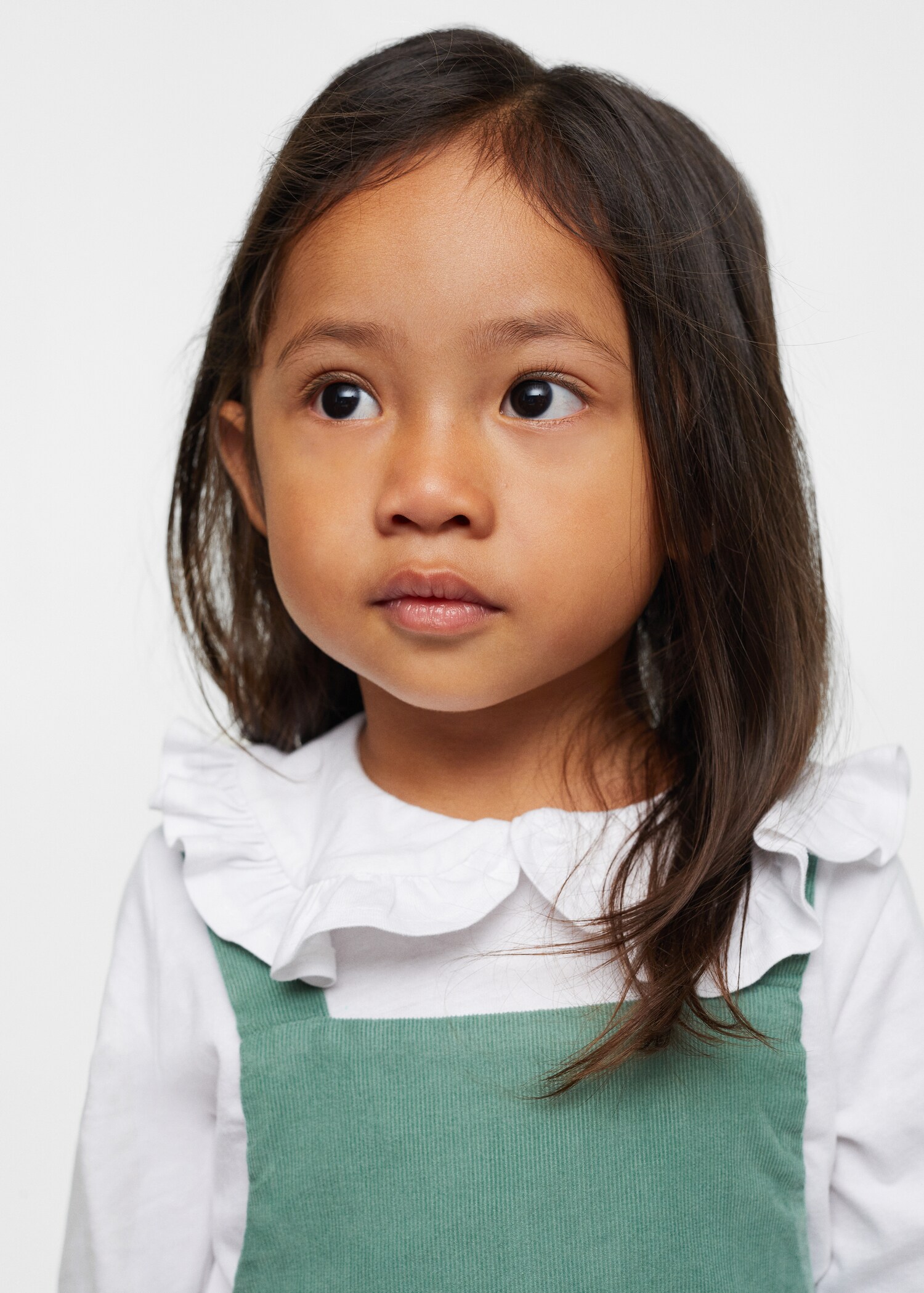 Buttoned micro-corduroy pinafore dress - Details of the article 4