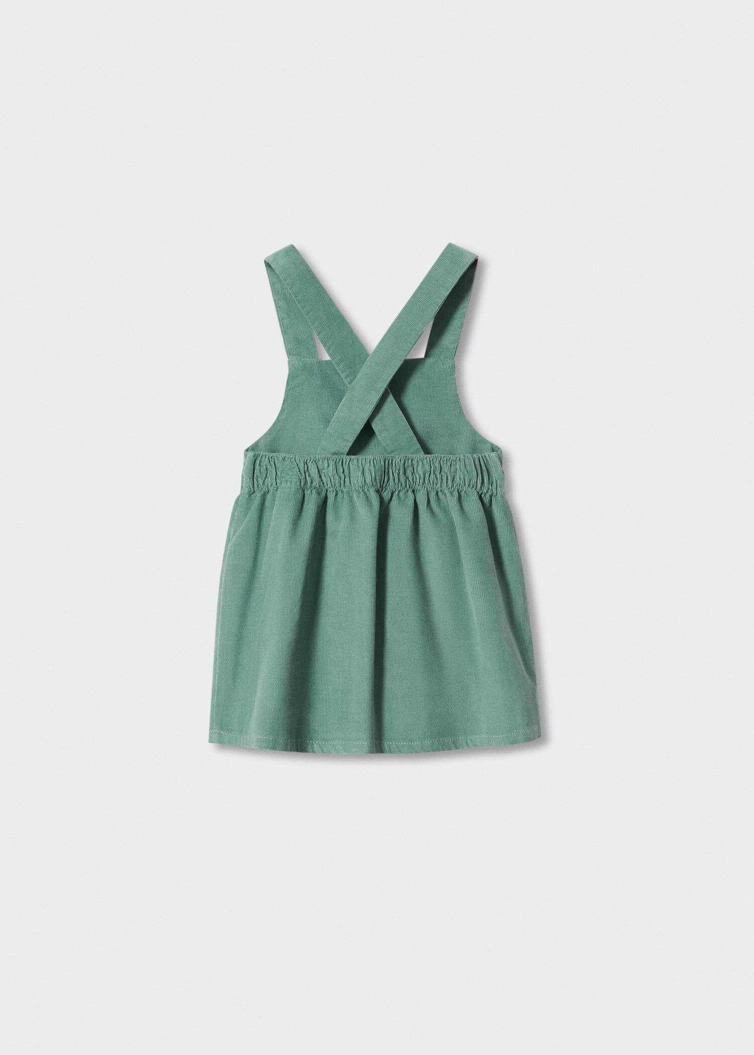 Buttoned micro-corduroy pinafore dress - Reverse of the article