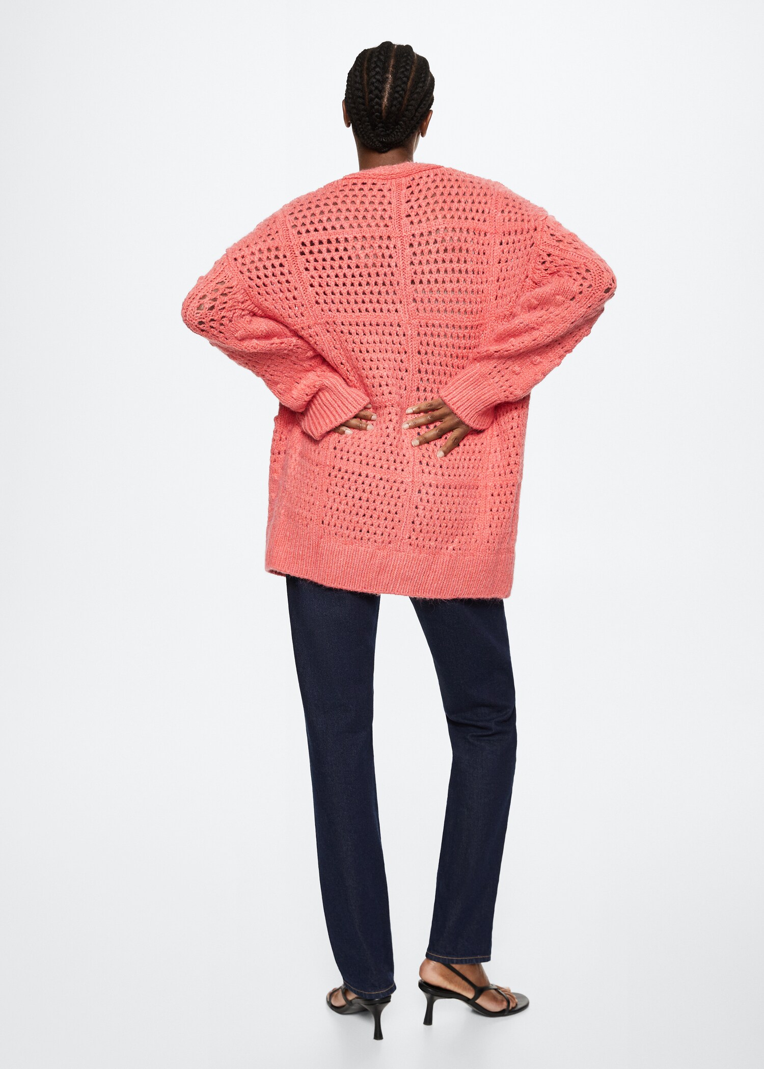 Oversized vest met knopen - Achterkant van het artikel